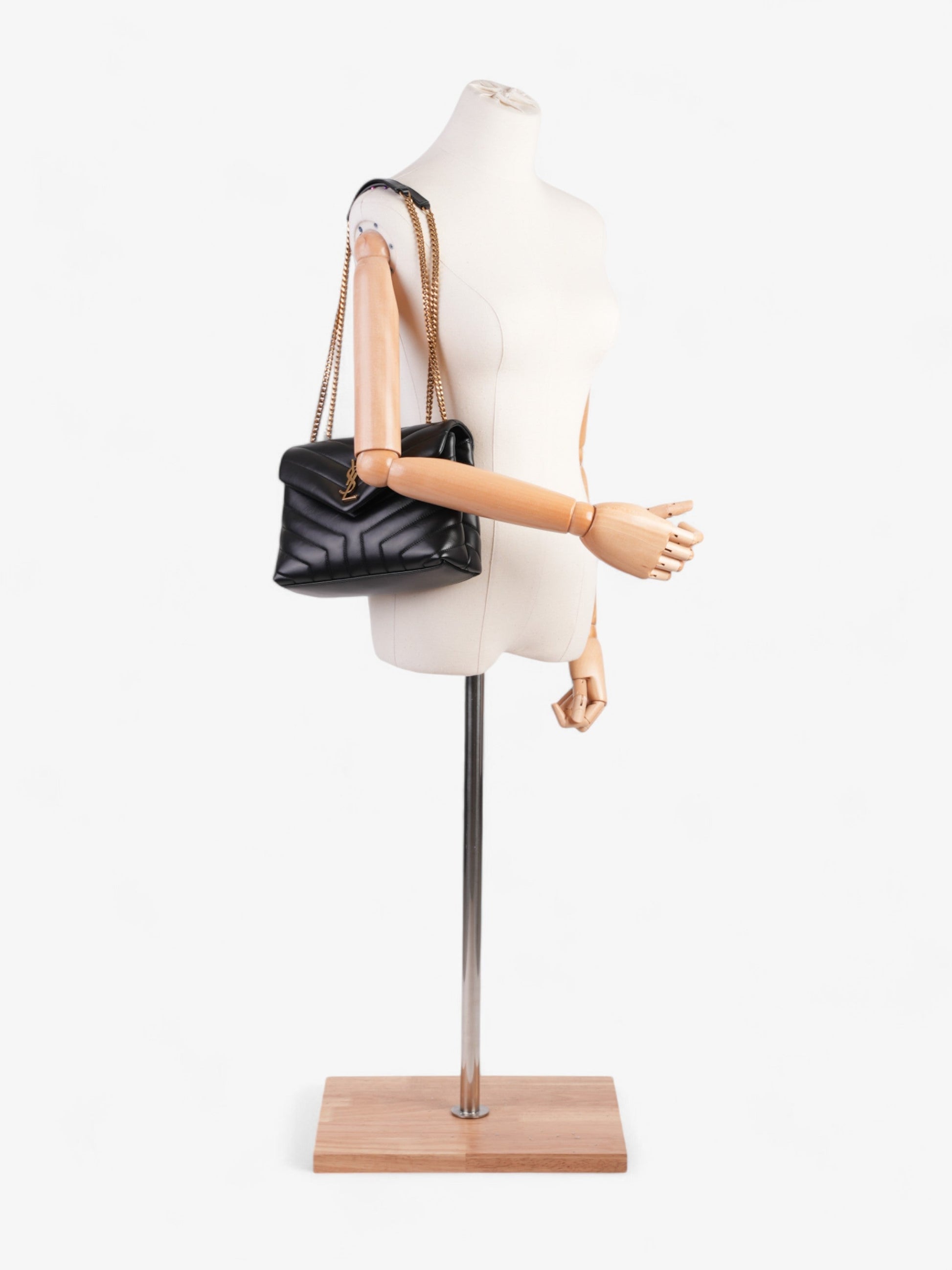 YSL Saint Laurent Lou Lou Shoulder Bag Leather Matelasse Black