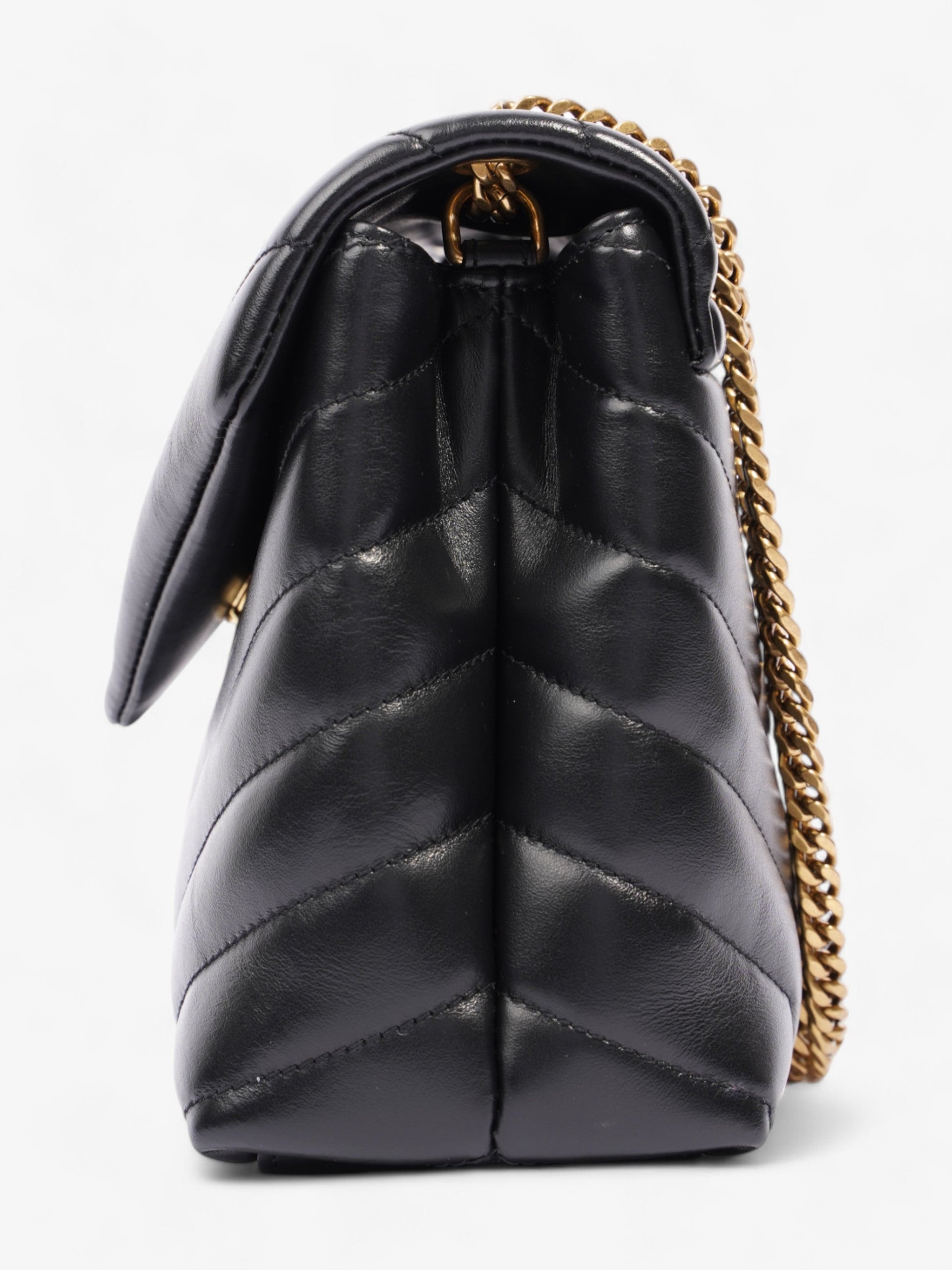 YSL Saint Laurent Lou Lou Shoulder Bag Leather Matelasse Black
