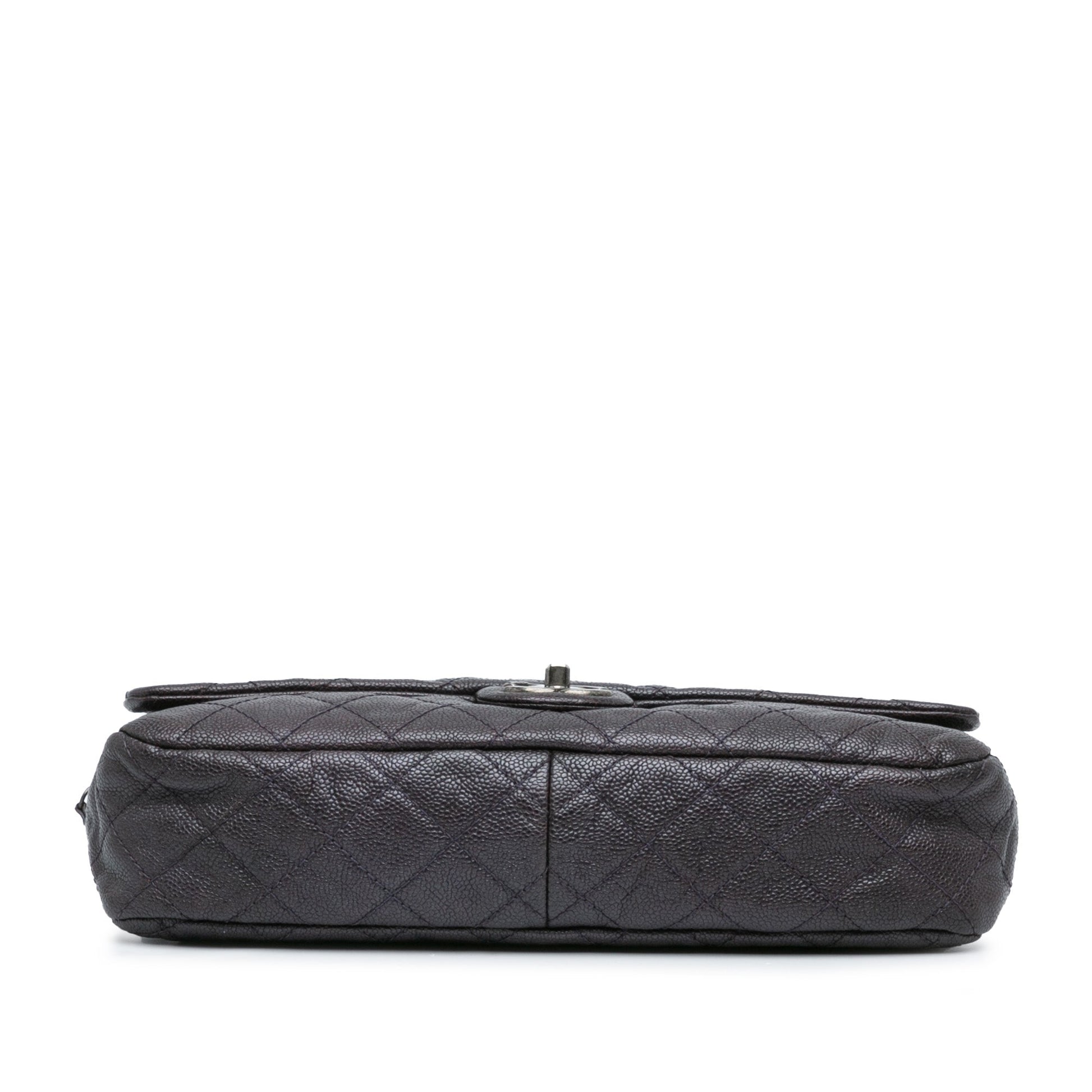 Gray Chanel Jumbo Quilted Caviar Easy Flap Shoulder Bag