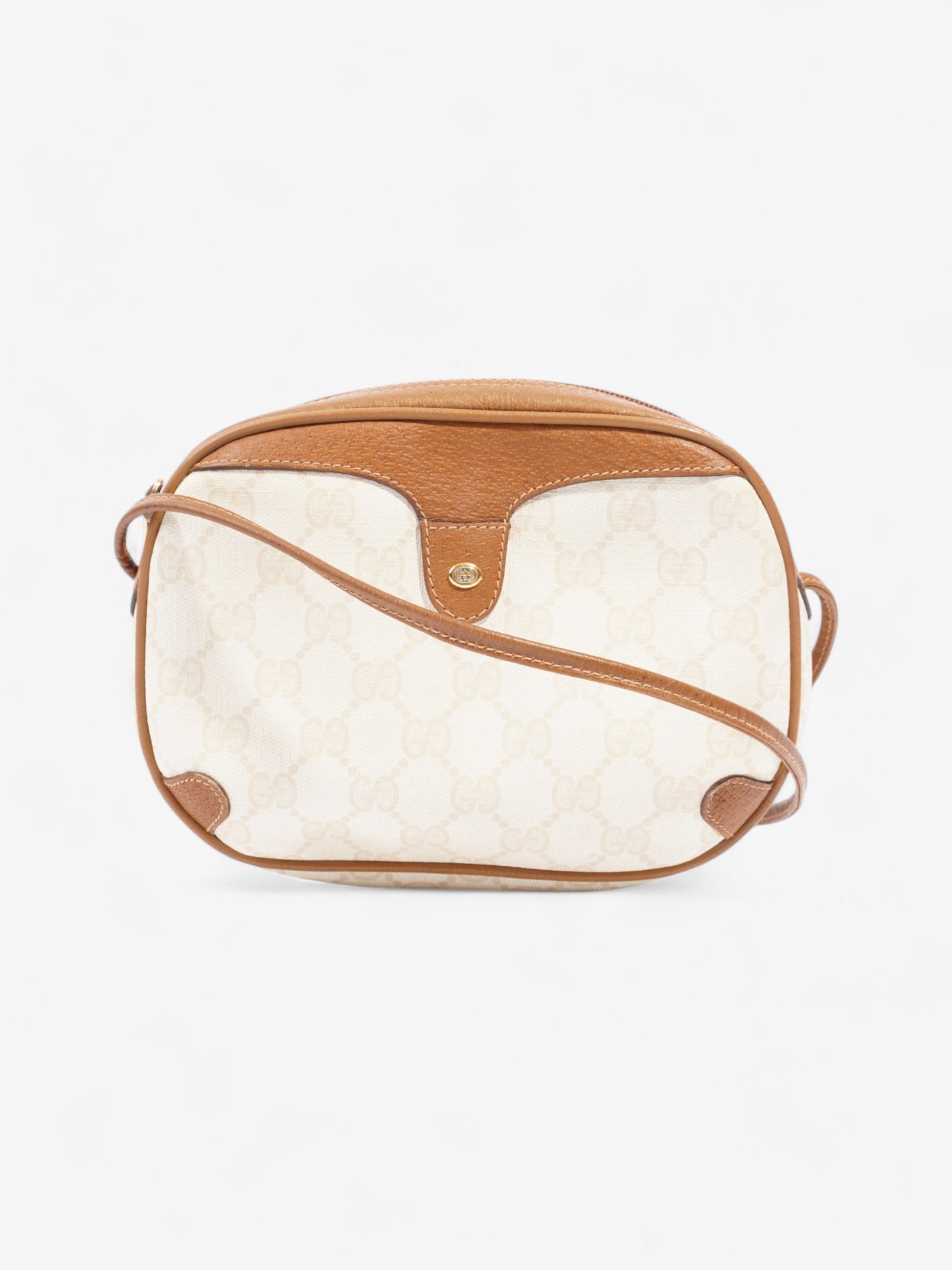 Gucci Camera Bag Coated Canvas Cream Crossbody Bag