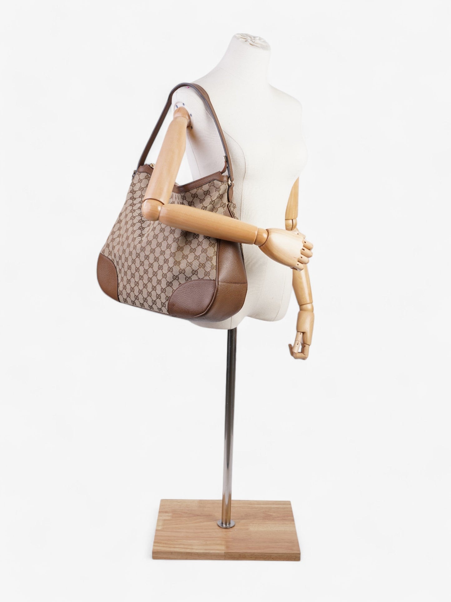 Gucci Bree Supreme Shoulder Bag Canvas Brown