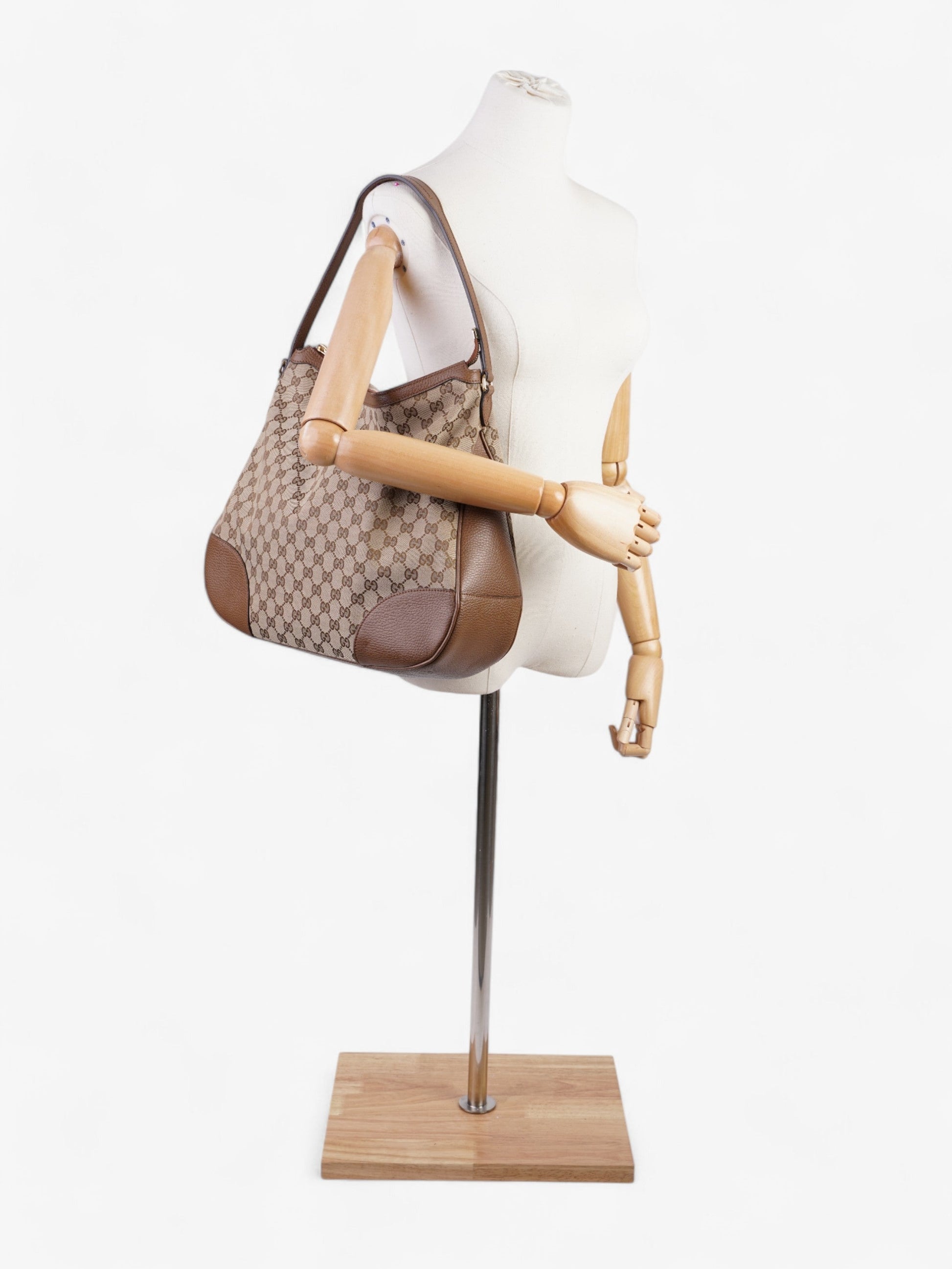Gucci Bree Supreme Shoulder Bag Canvas Brown