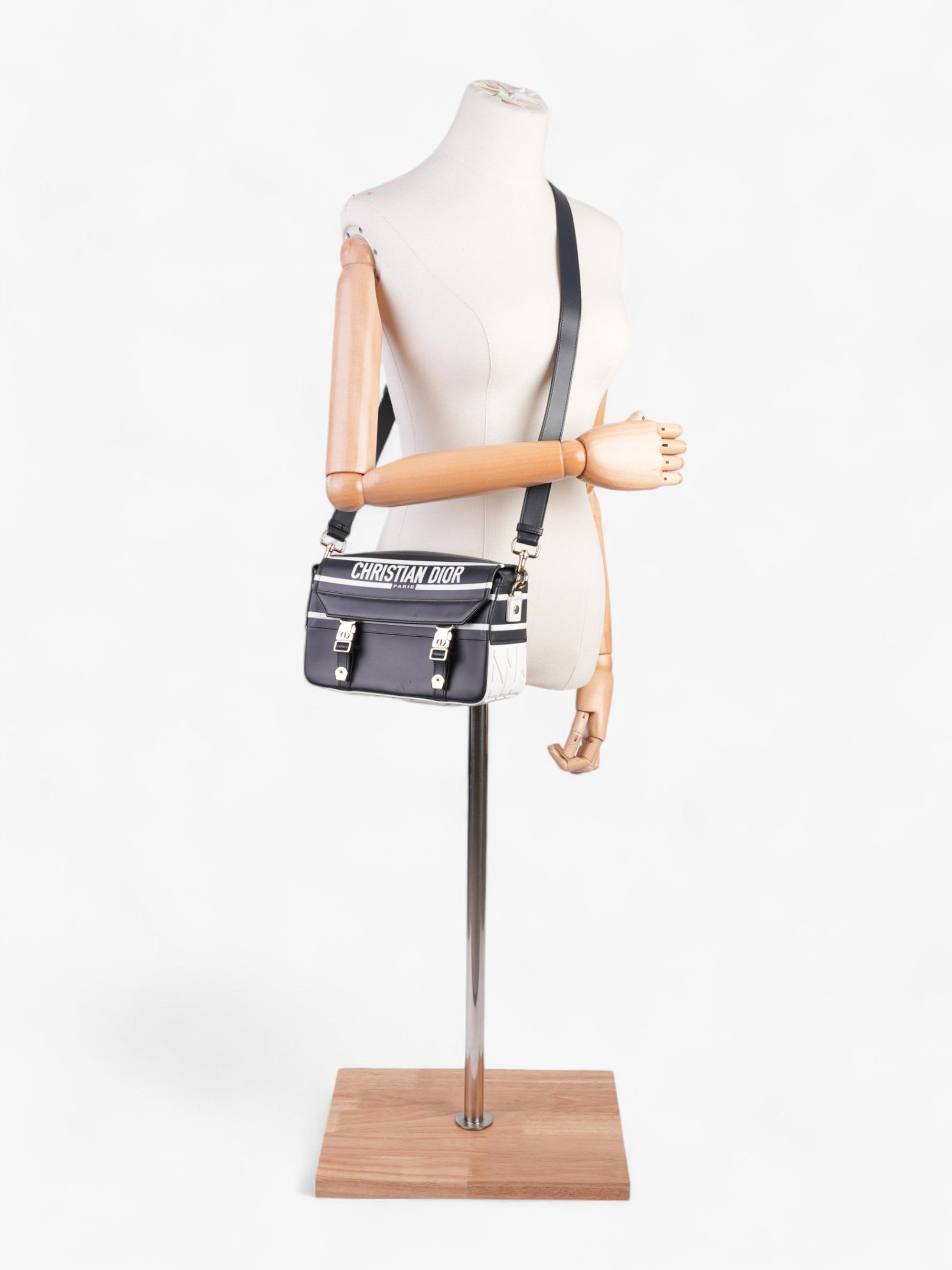 Dior Christian camp Bag Leather White Navy Shoulder Bag