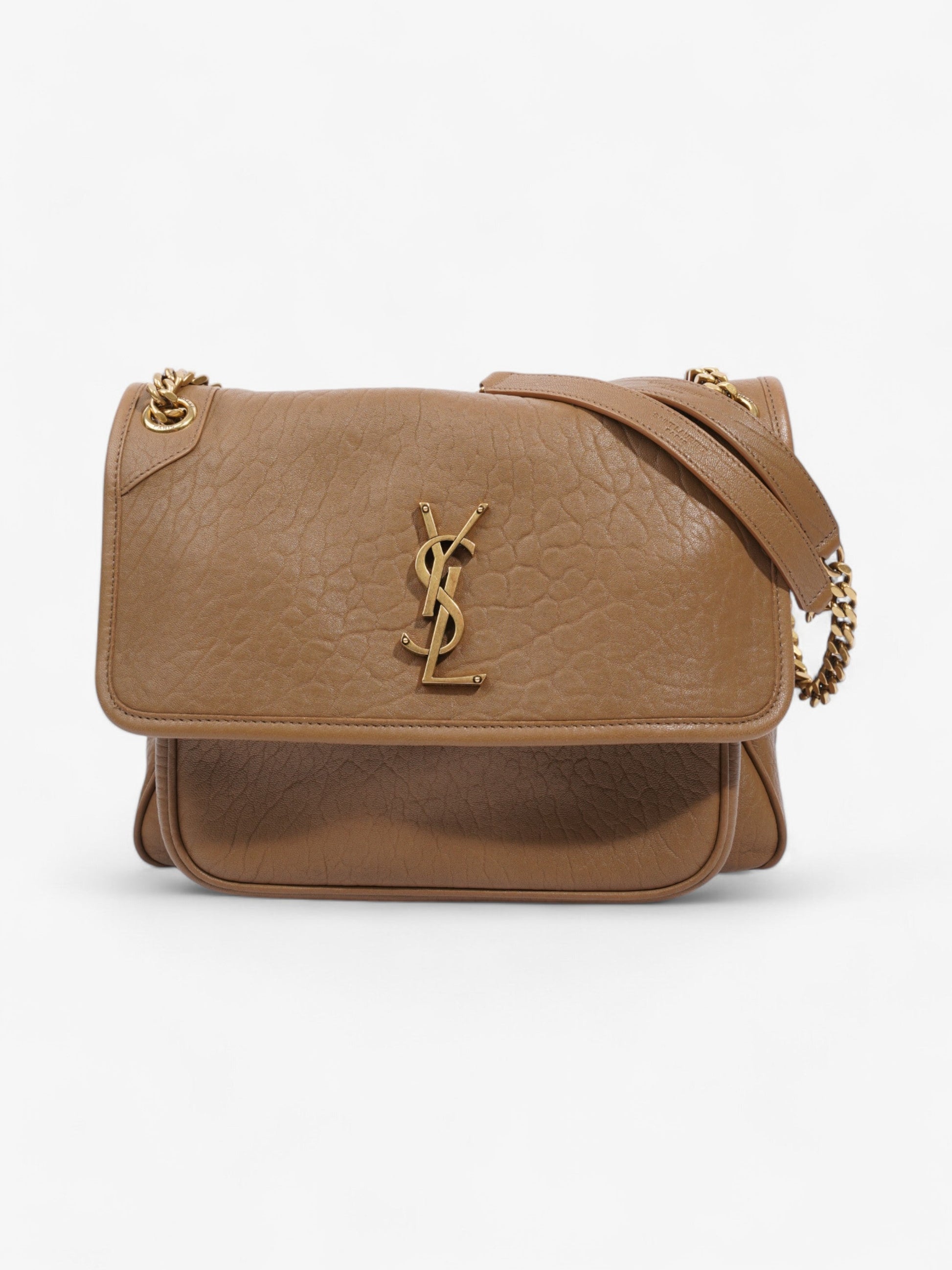 YSL Saint Laurent Niki Dark Cork Crossbody Bag Leather Lambskin Medium