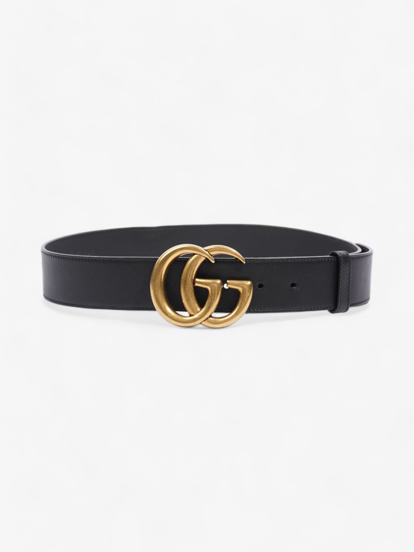 Gucci Marmont Belt Handbag Leather Black Accessory 75Cm 30