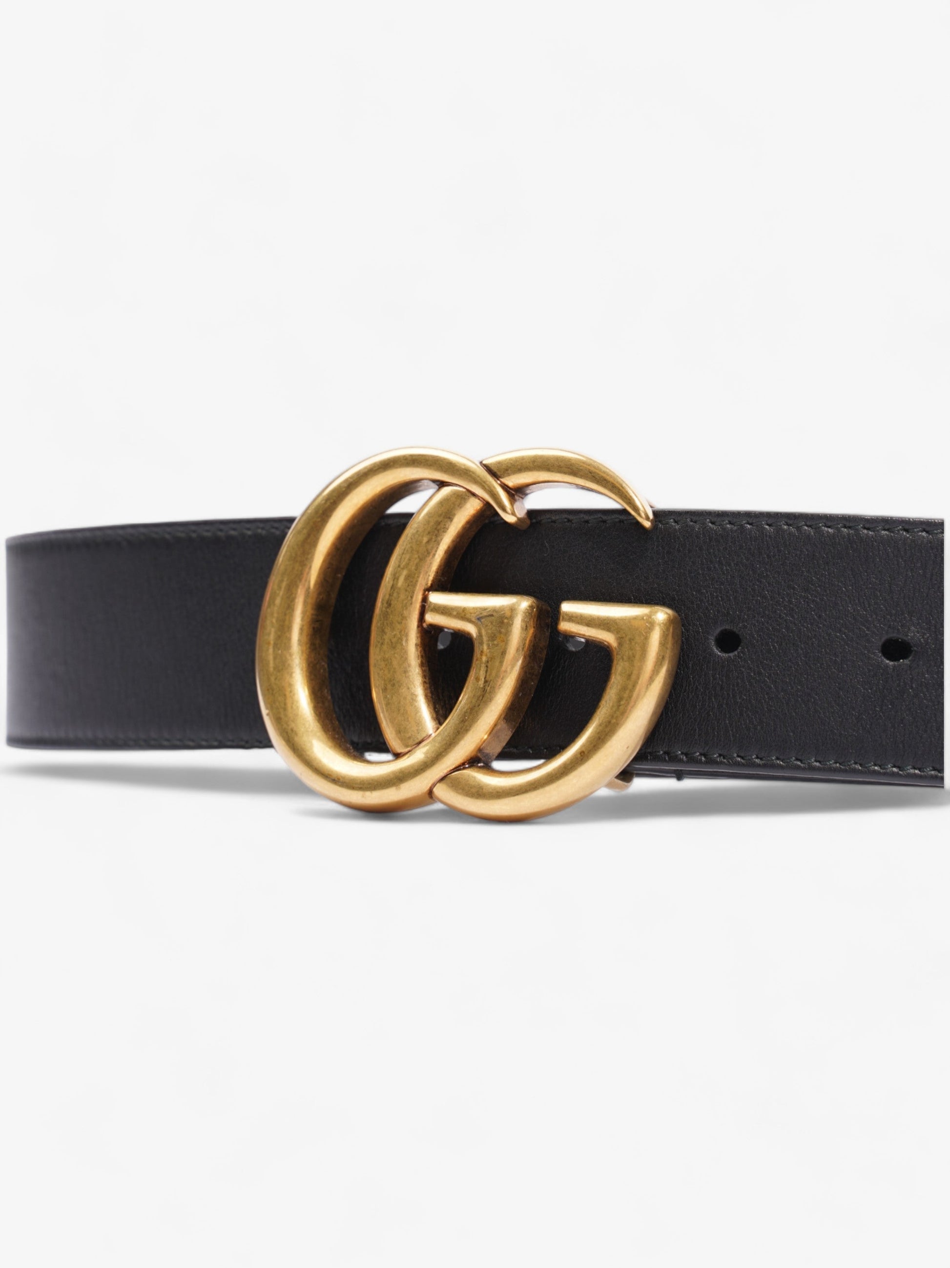 Gucci Marmont Belt Handbag Leather Black Accessory 75Cm 30