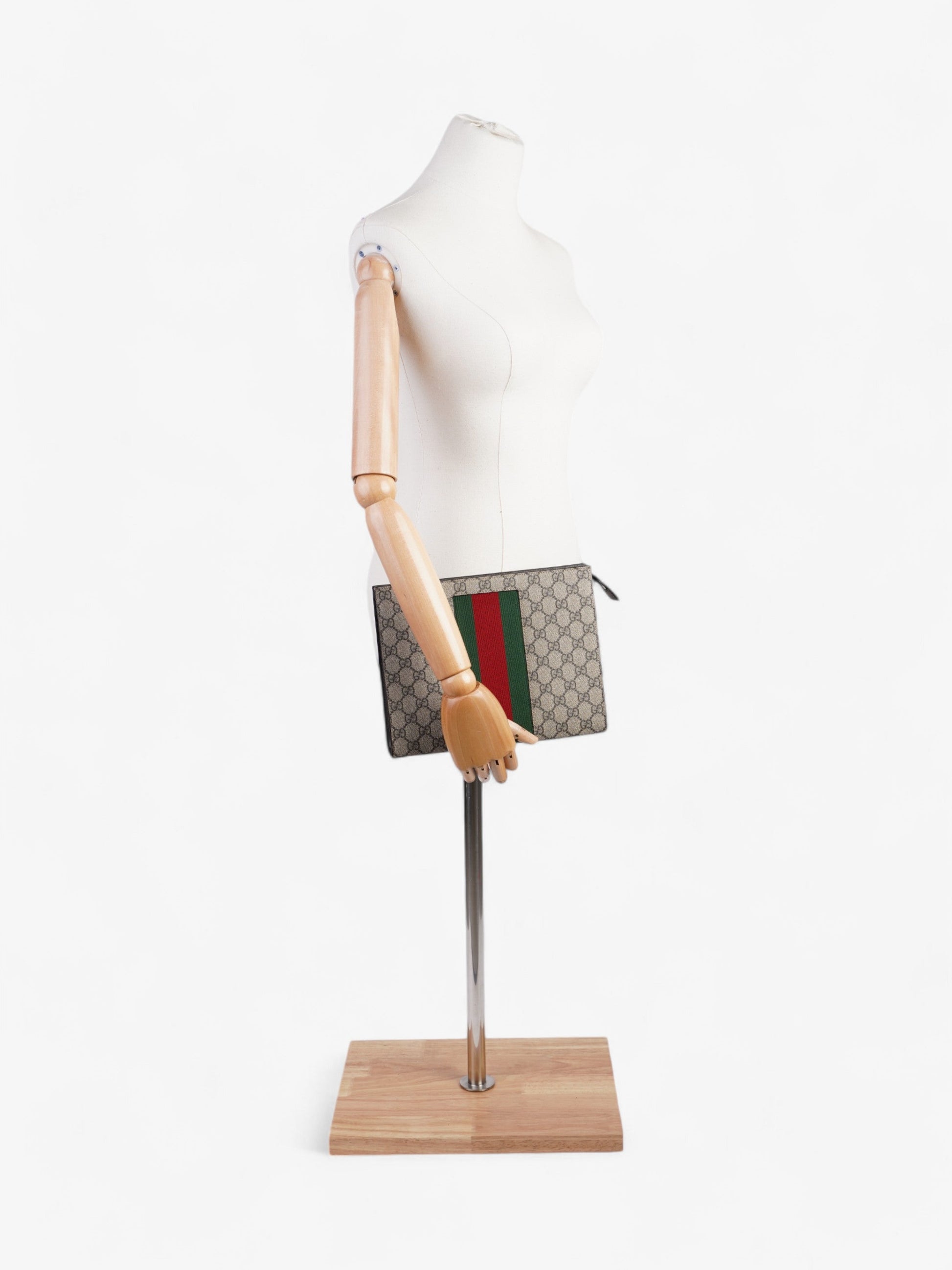 Gucci Web Clutch Supreme Canvas Red Clutch Bag
