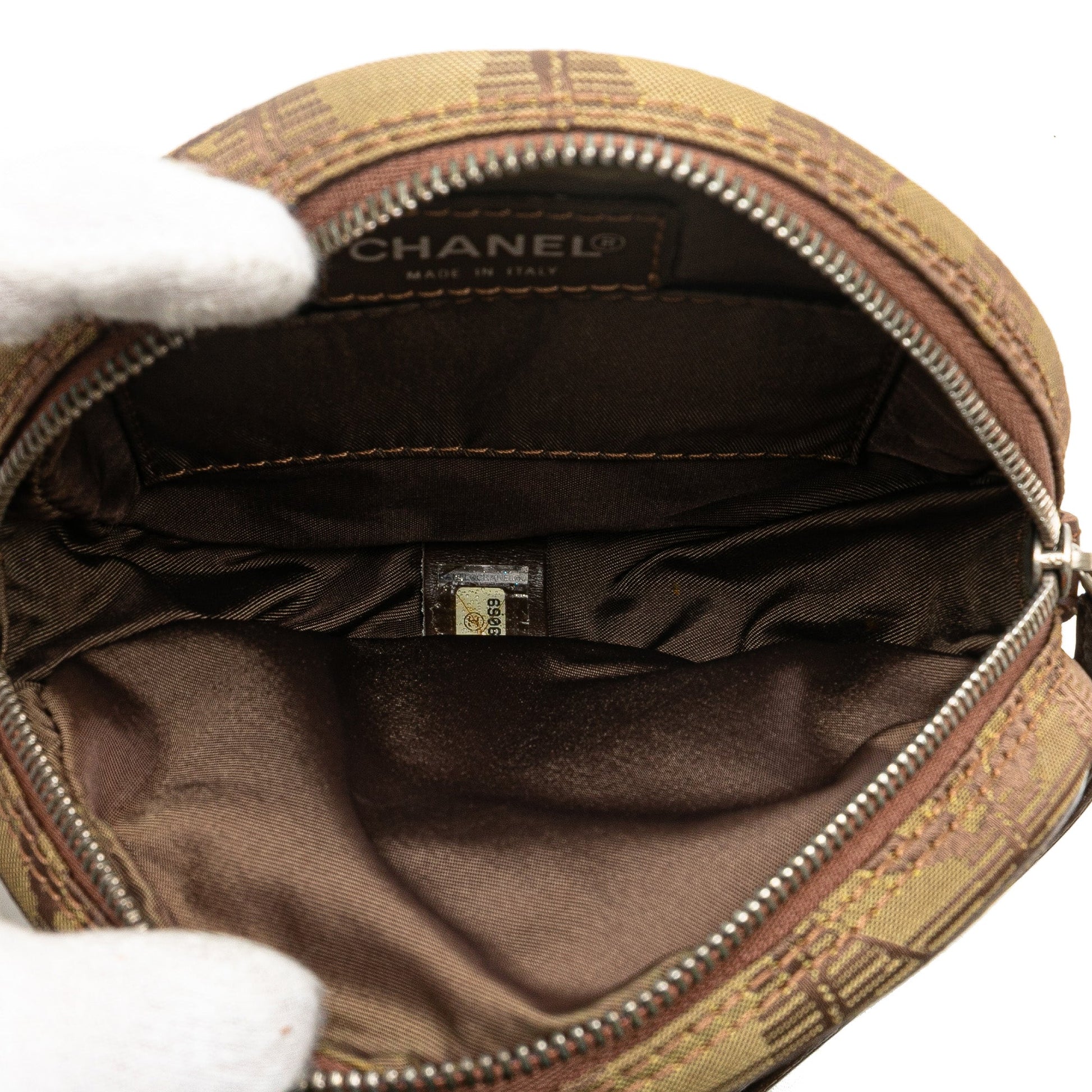 Green Chanel New Travel Line Nylon Pouch