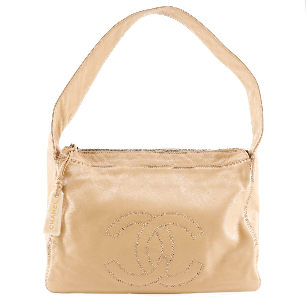 Chanel lambskin COCO Mark Beige Shoulder Bag
