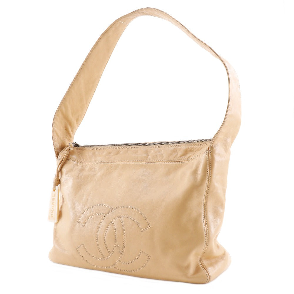 Chanel lambskin COCO Mark Beige Shoulder Bag