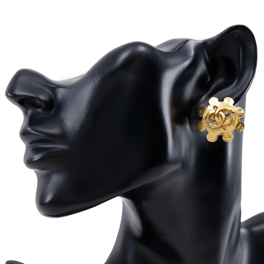 CHANEL Earring Plated Gold gold   COCO Mark Women  