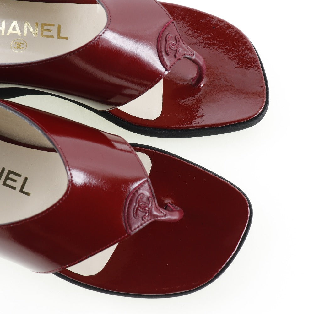 CHANEL Sandals A10780 Patent leather wine-red Tong Women 36  