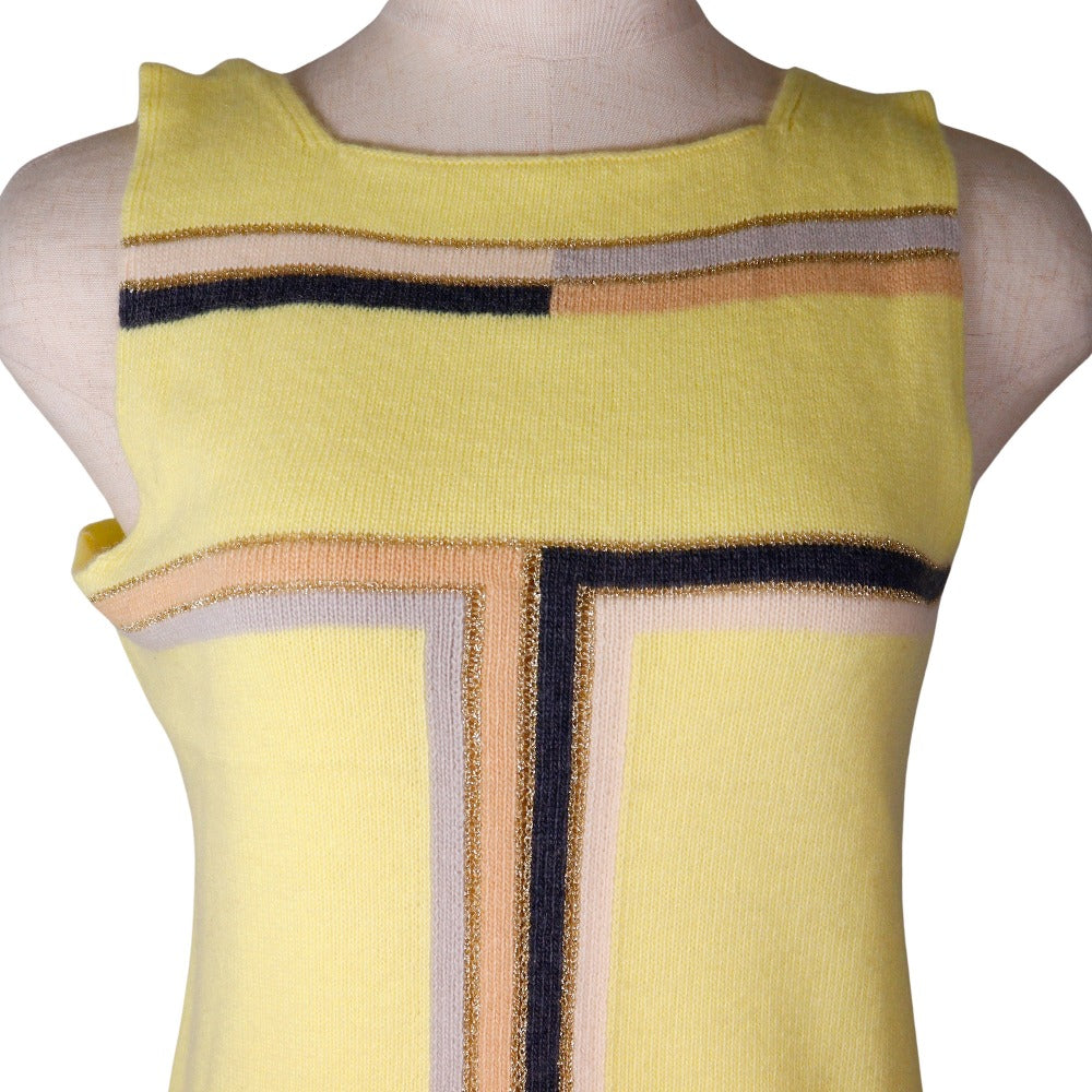 Chanel knit Cashmere Rayon Polyester yellow 01C Handbag