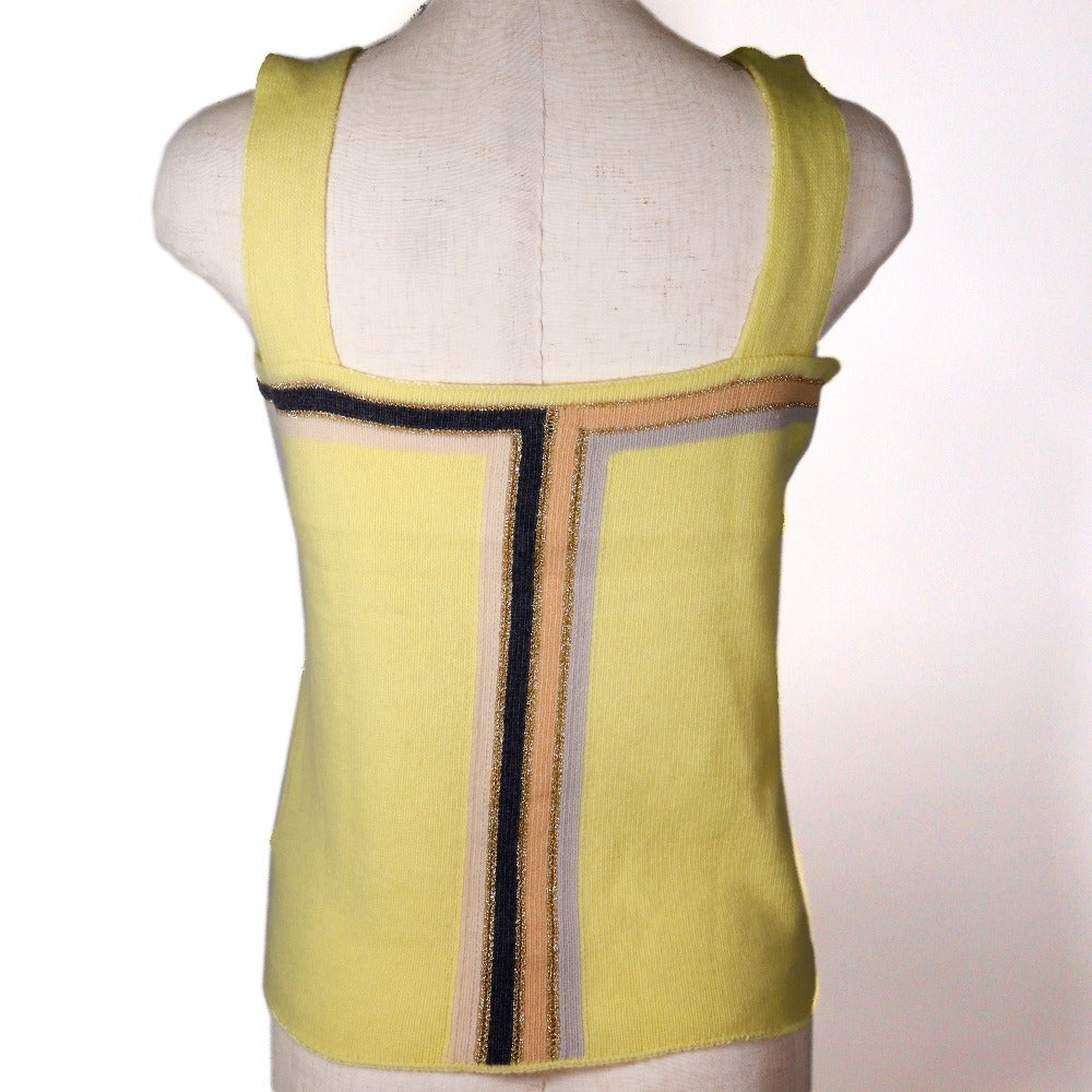 Chanel knit Cashmere Rayon Polyester yellow 01C Handbag