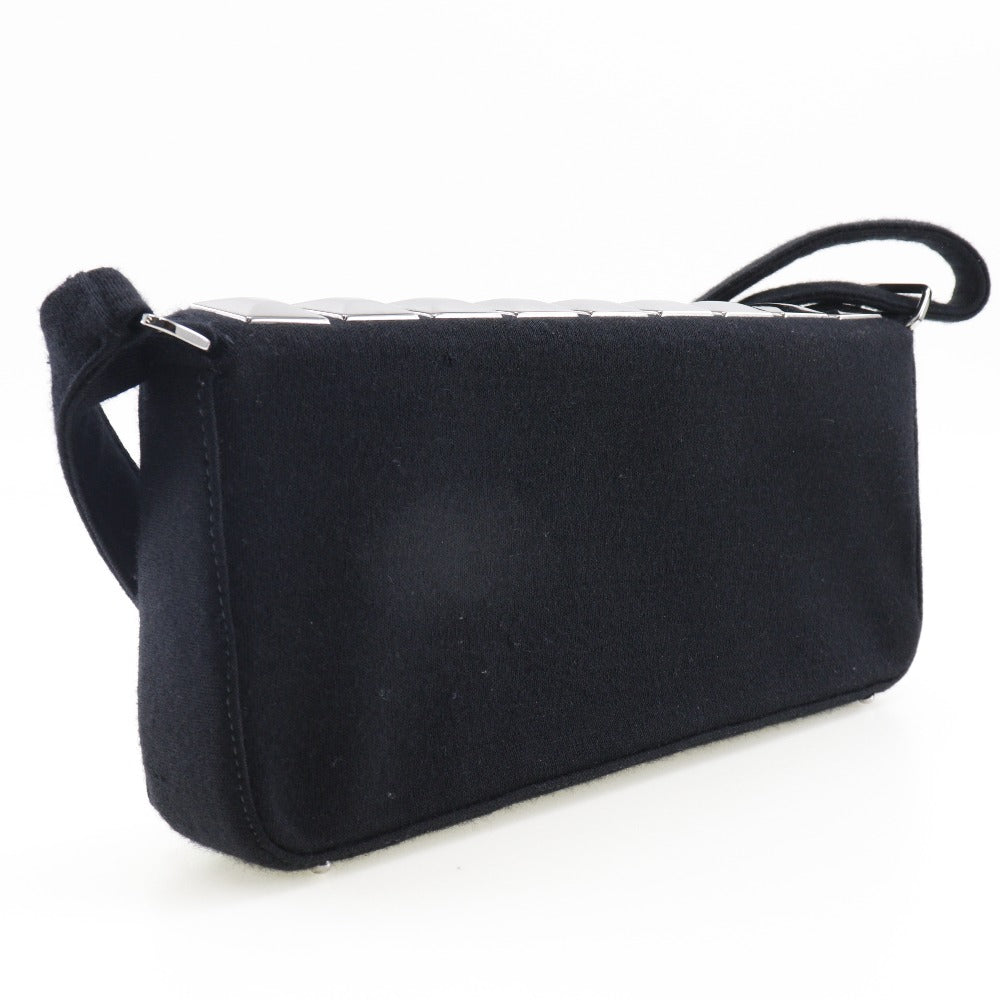 Chanel cotton Ice cube Chocolate bar Black Shoulder Bag