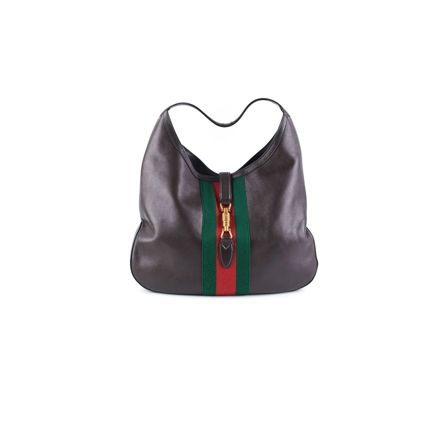 Gucci Jackie Soft Shoulder Hobo Bag Dark Brown Large Shoulder Bag