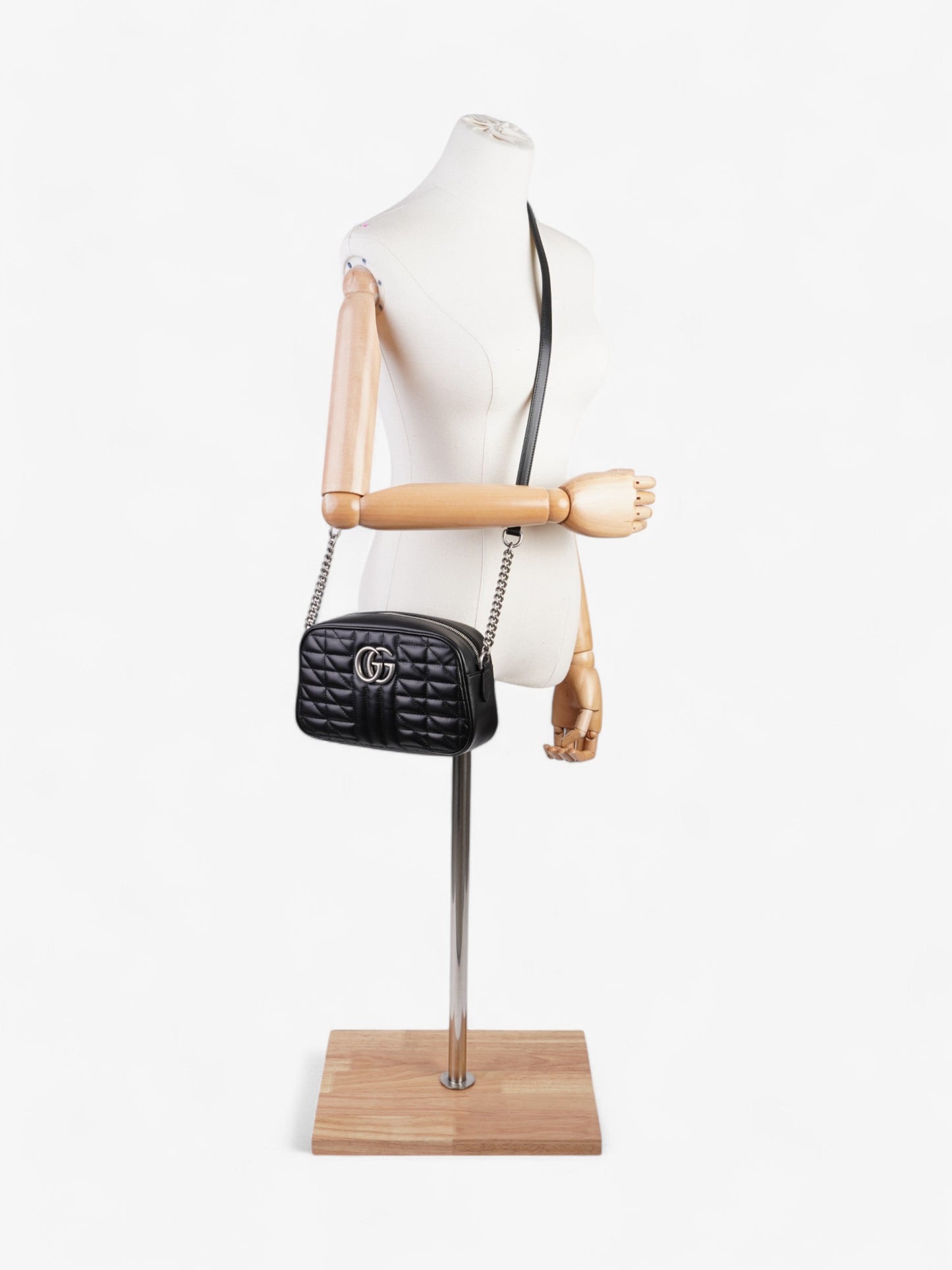 Gucci Marmont Chain Calfskin Crossbody Bag Leather Black