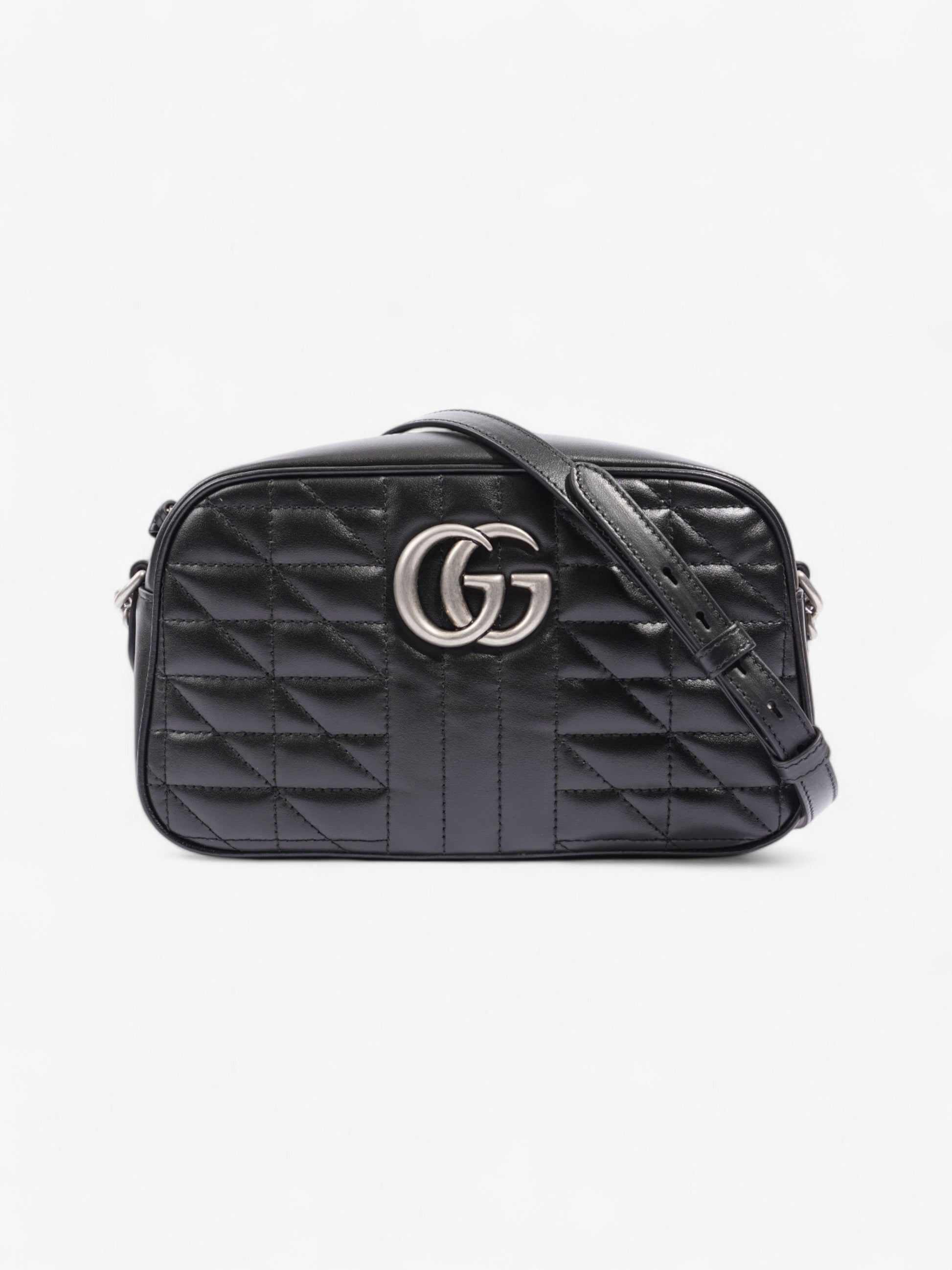 Gucci Marmont Chain Calfskin Crossbody Bag Leather Black