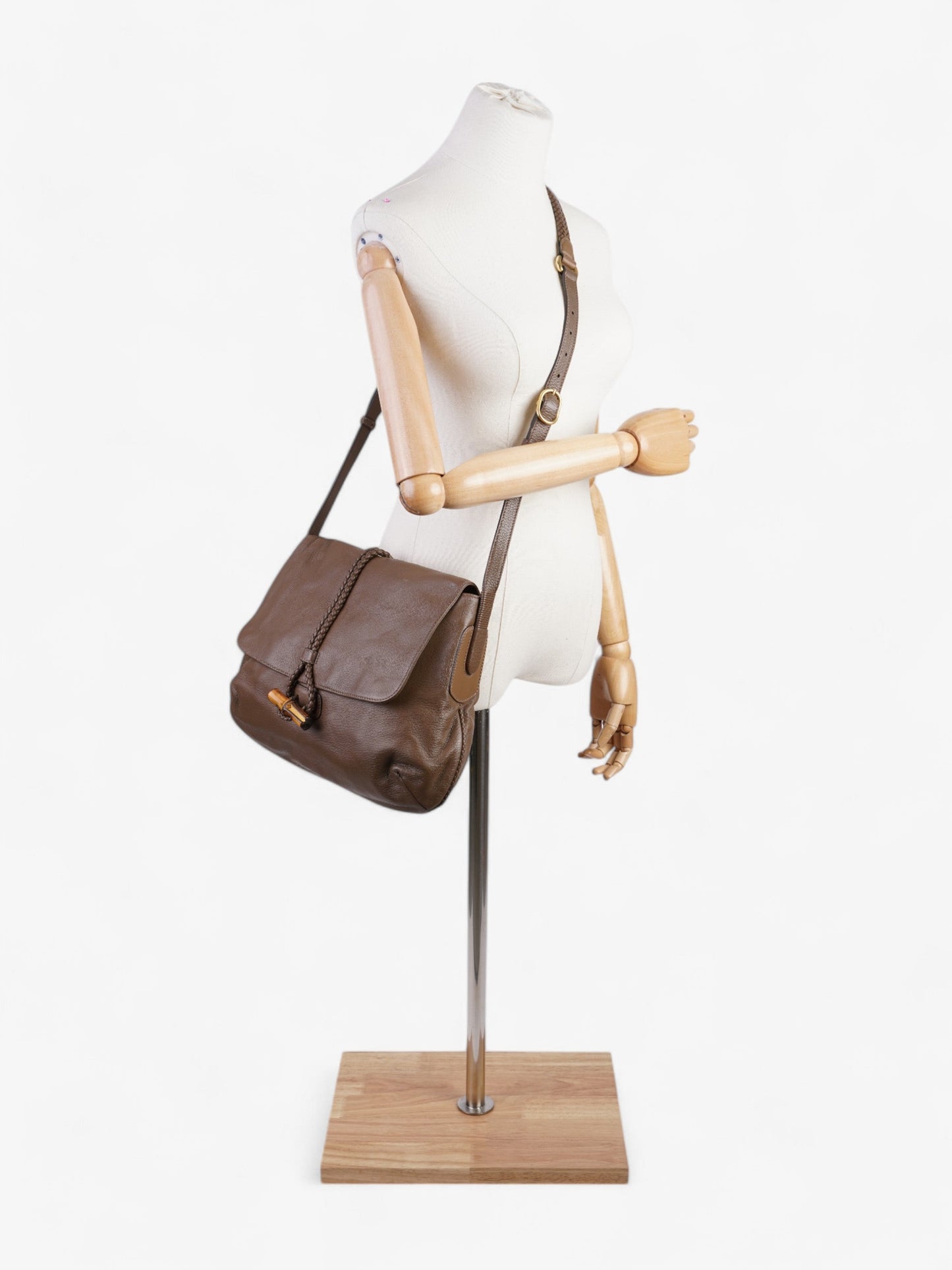 Gucci Bamboo Crossbody Bag Leather Brown