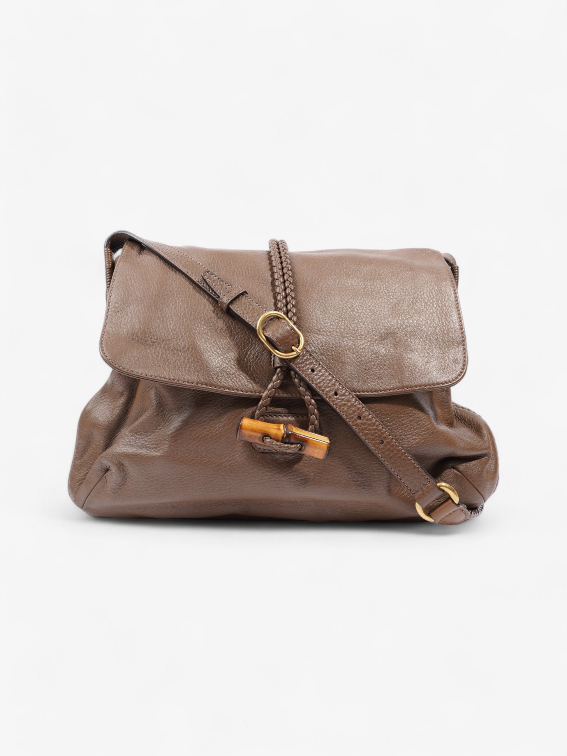 Gucci Bamboo Crossbody Bag Leather Brown