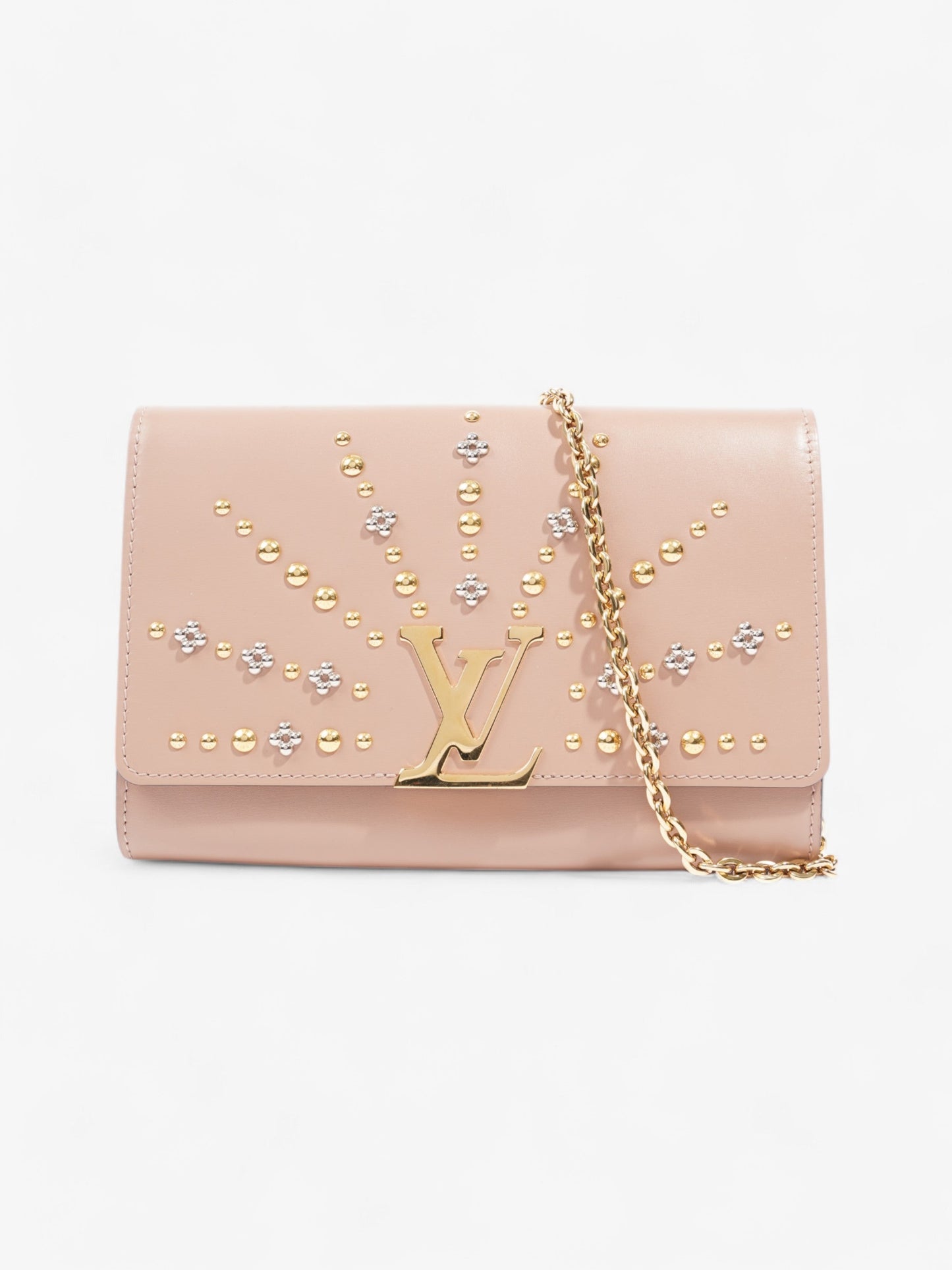 Louis Vuitton Studded Louise Nude Mixed GM Leather Handbag