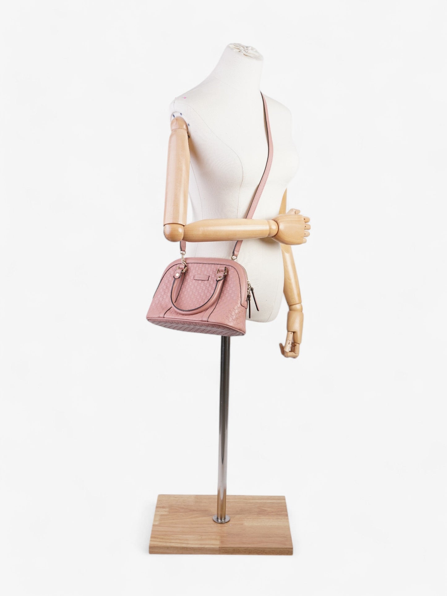 Gucci Dome Bag ssima Leather Pink Crossbody Bag