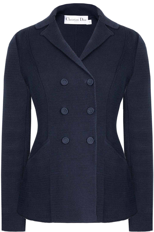 Dior 30 Montaigne Bar Jacket Knit Wool Navy Handbag