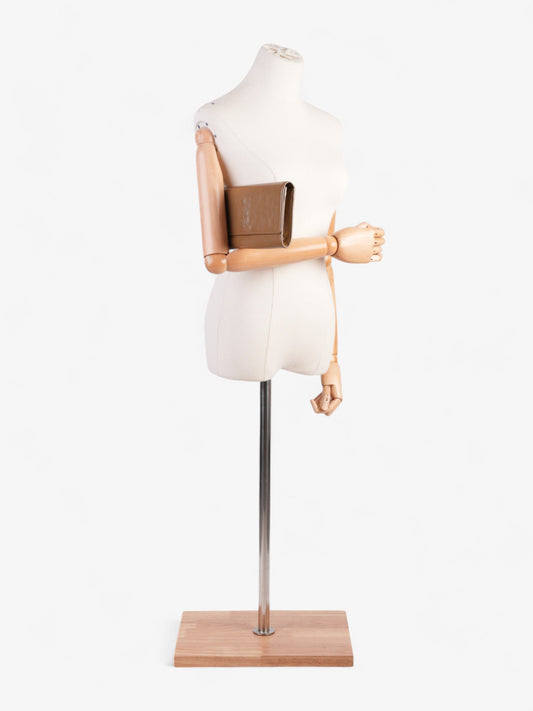 YSL Saint Laurent Belle De Jour Calfskin Clutch Bag Leather Tan Large