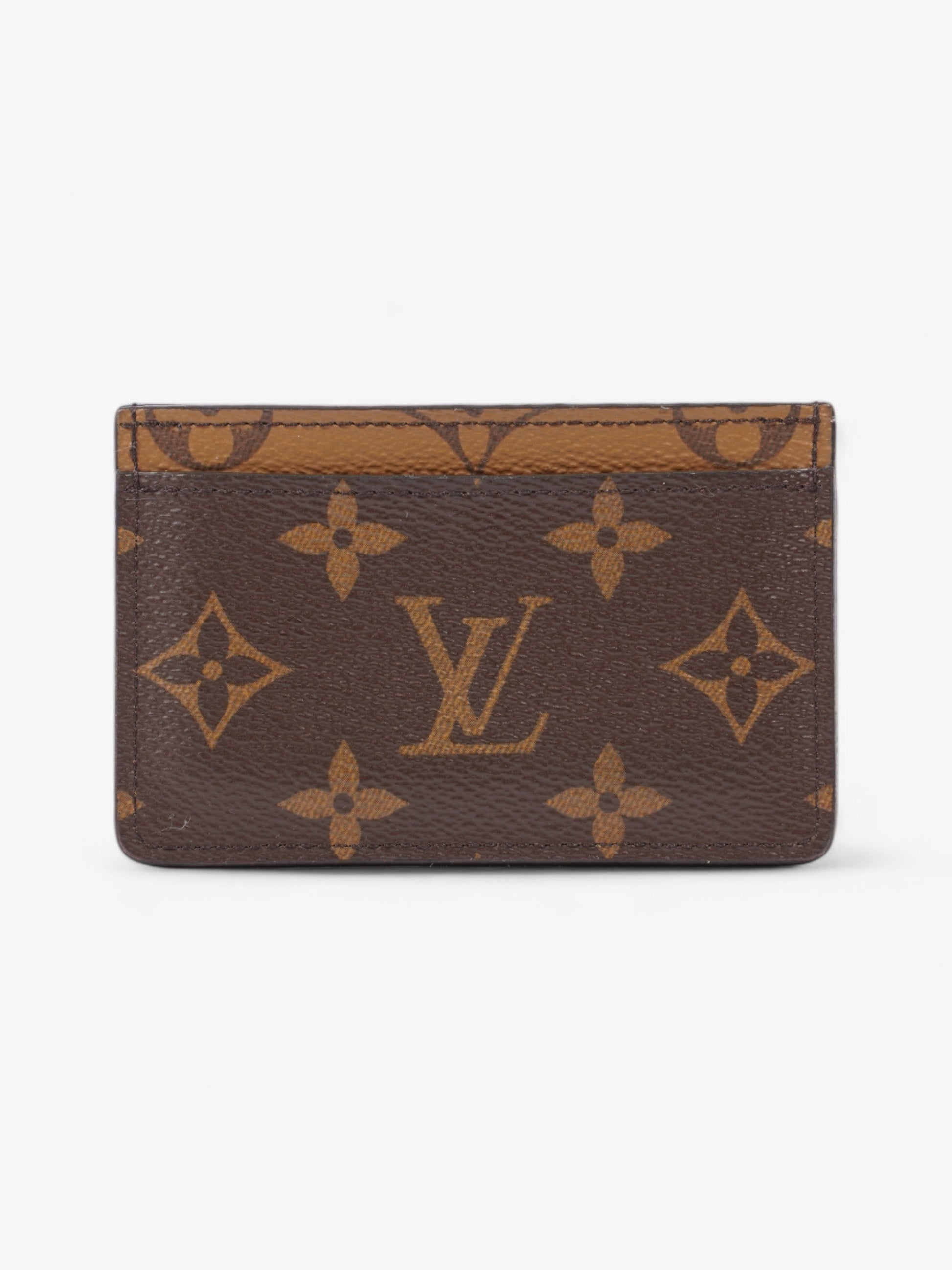 Louis Vuitton Card Holder Reverse Coated Monogram Canvas Coated Canvas Wallet Case