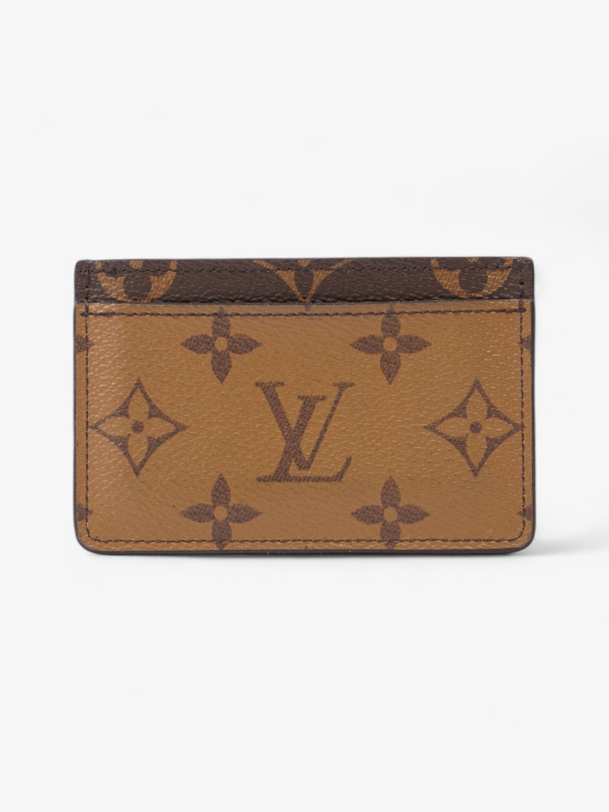 Louis Vuitton Card Holder Reverse Coated Monogram Canvas Coated Canvas Wallet Case