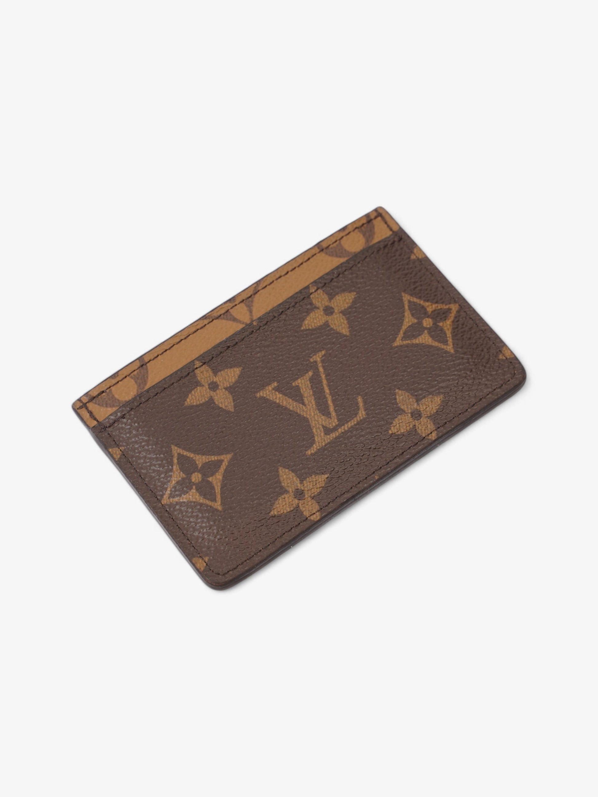 Louis Vuitton Card Holder Reverse Coated Monogram Canvas Coated Canvas Wallet Case