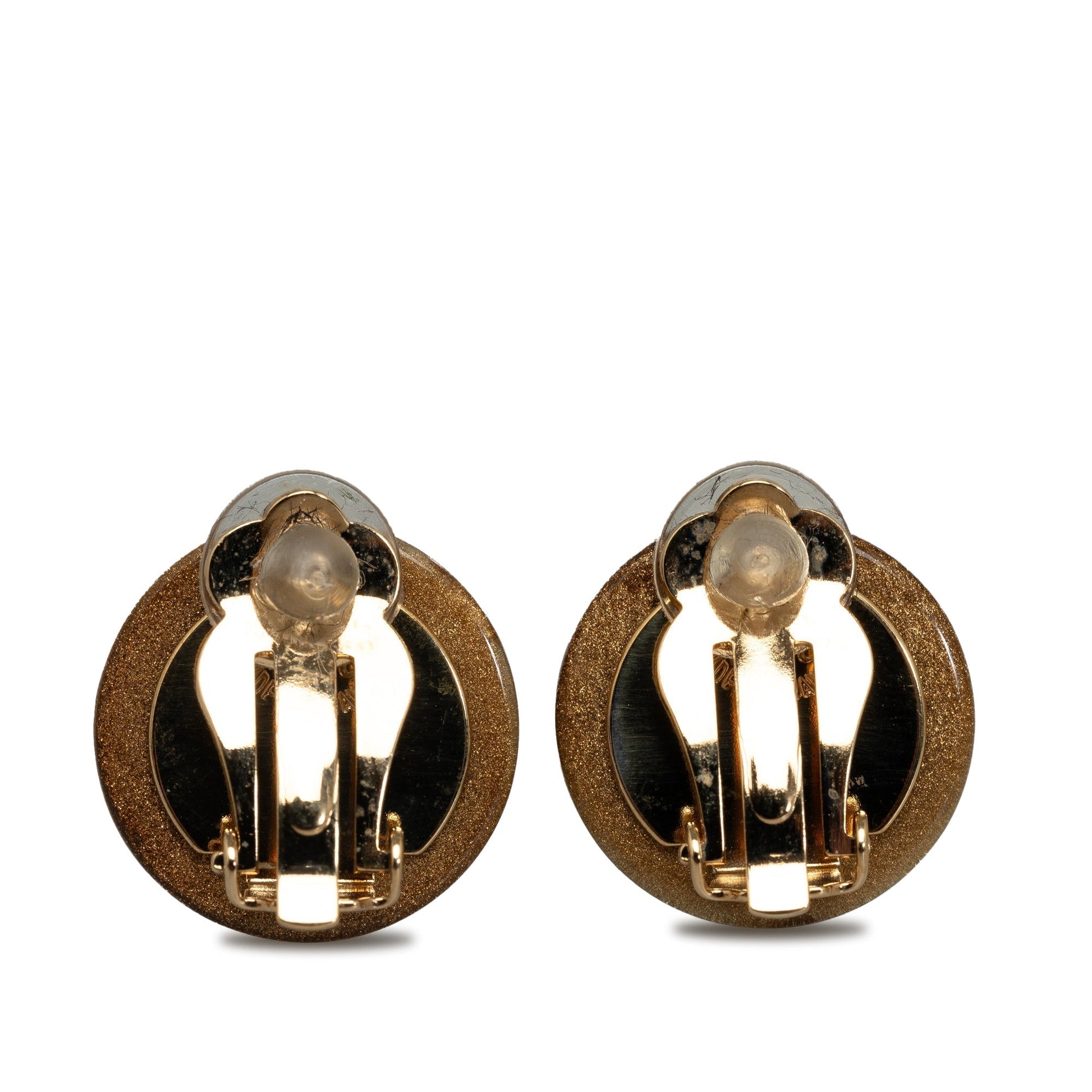 CHANEL Resin CC Clover Clip On Earrings Costume Earrings