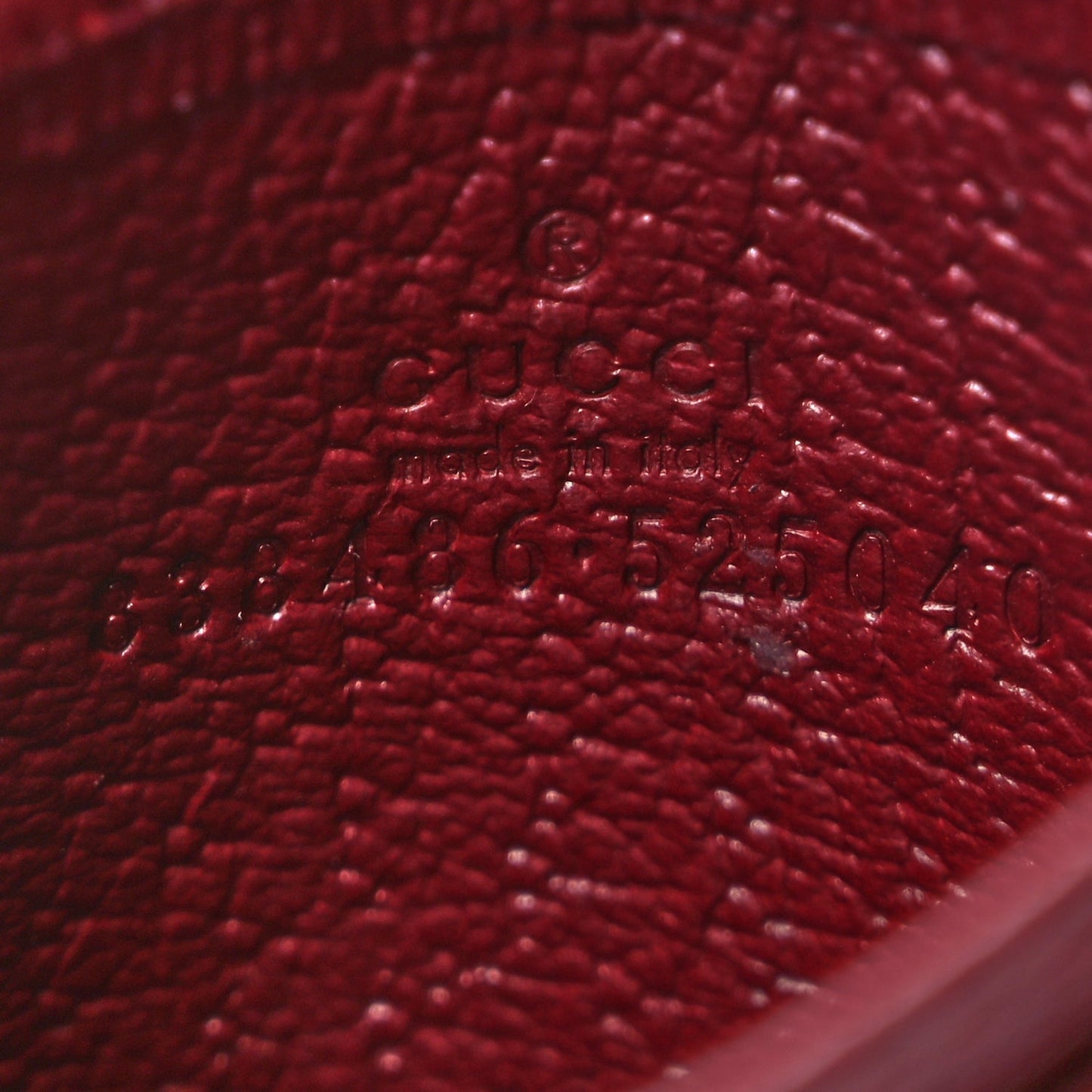 Gucci GG Supreme Monogram Textured Dollar Calfskin Ophidia Card Holder Beige Burgundy