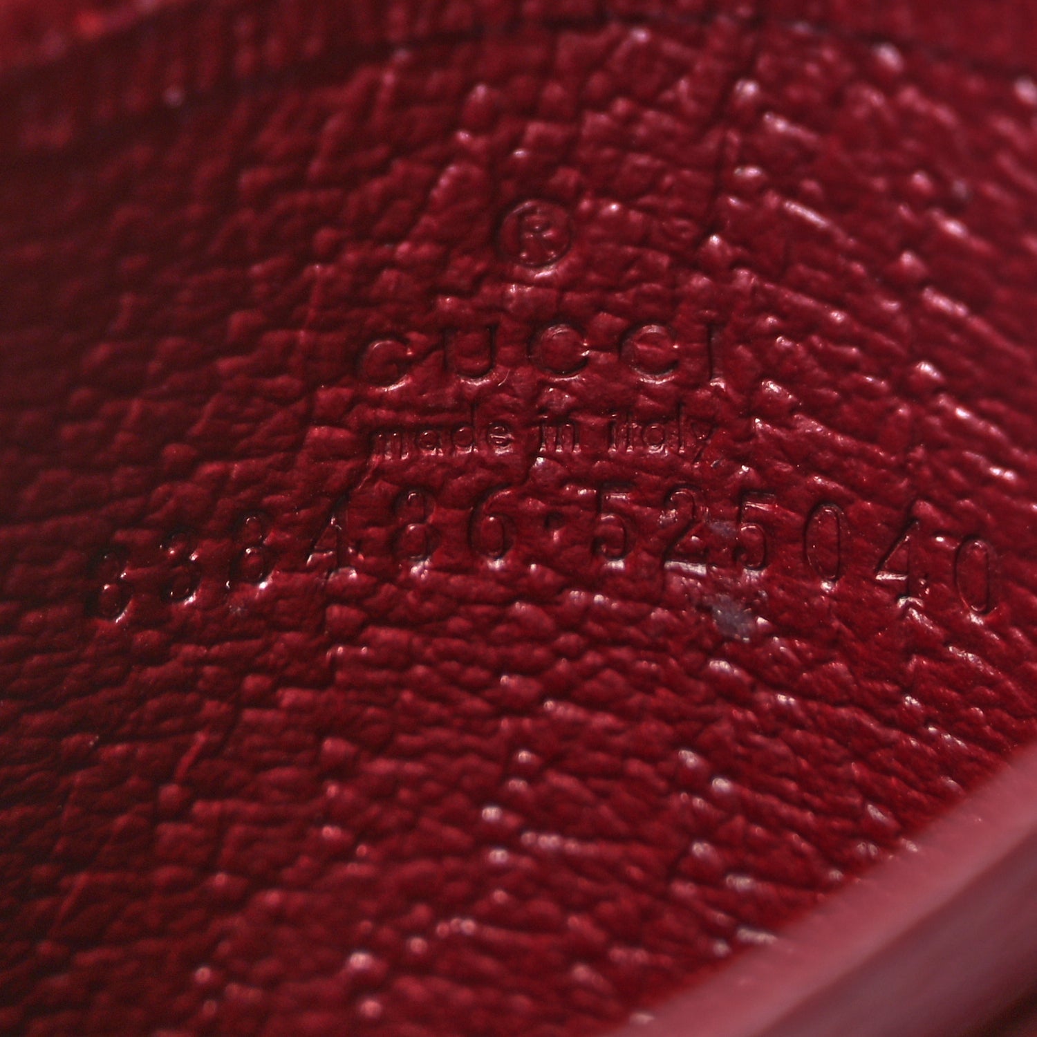 Gucci GG Supreme Monogram Textured Dollar Calfskin Ophidia Card Holder Beige Burgundy