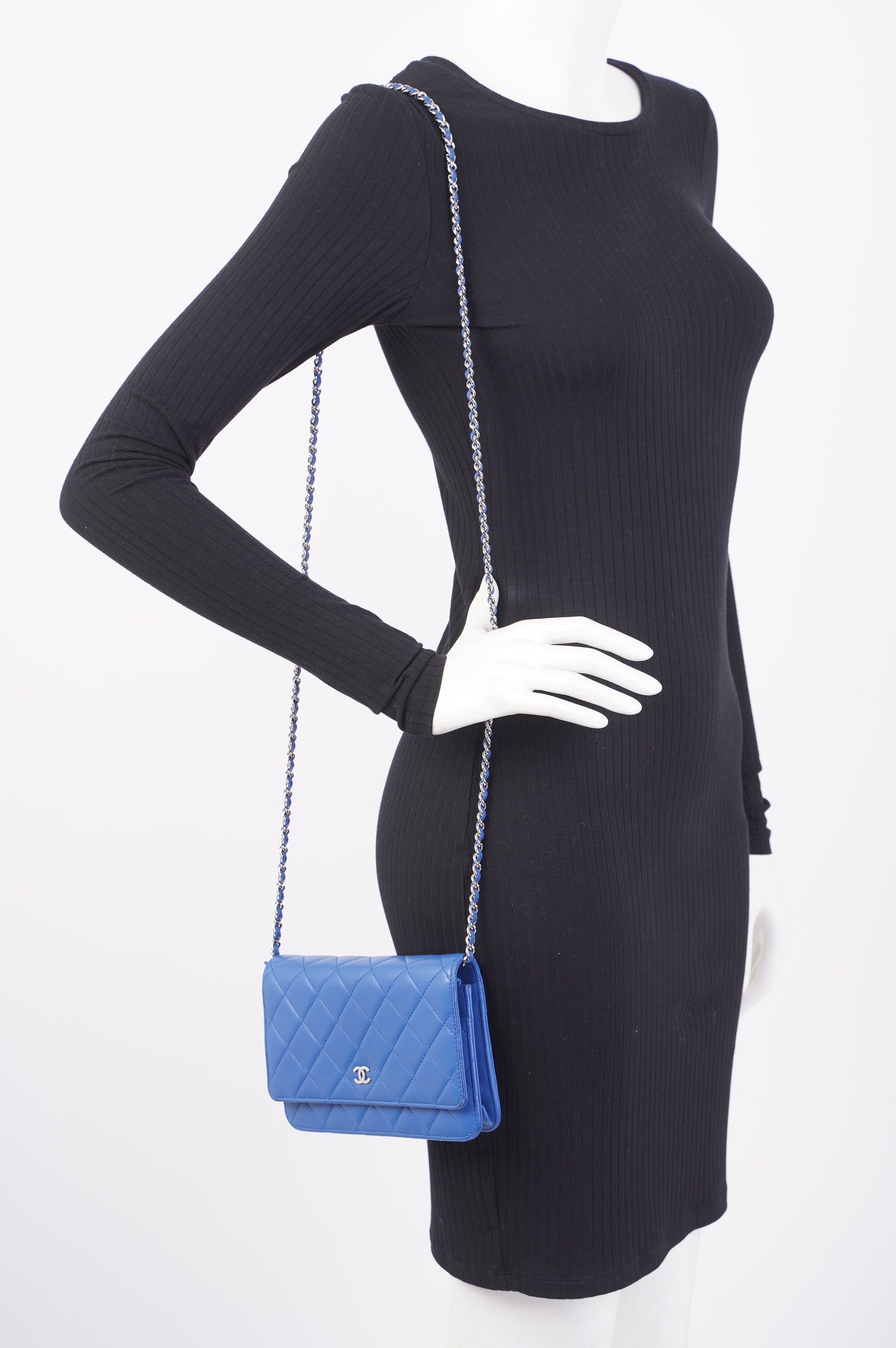 Chanel Wallet on Chain Blue Calfskin Leather