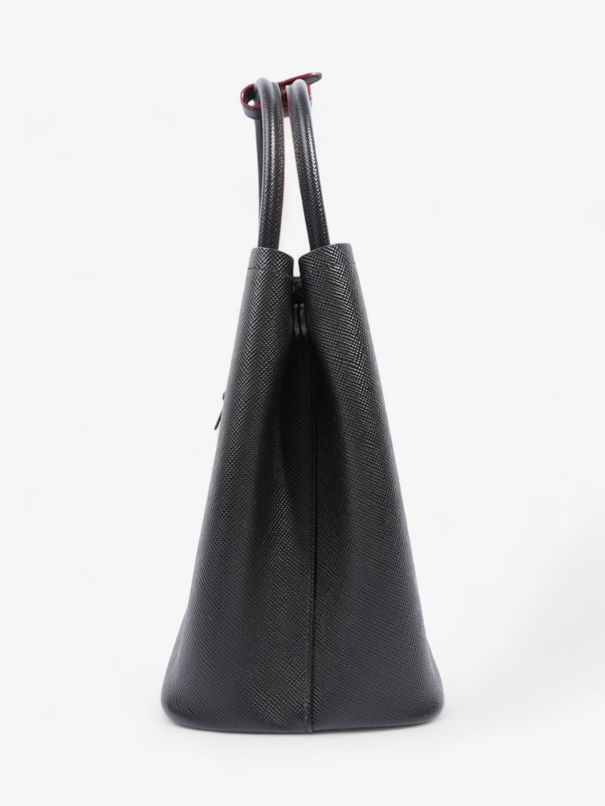 Prada Double Tote Leather Saffiano Black Shoulder Bag