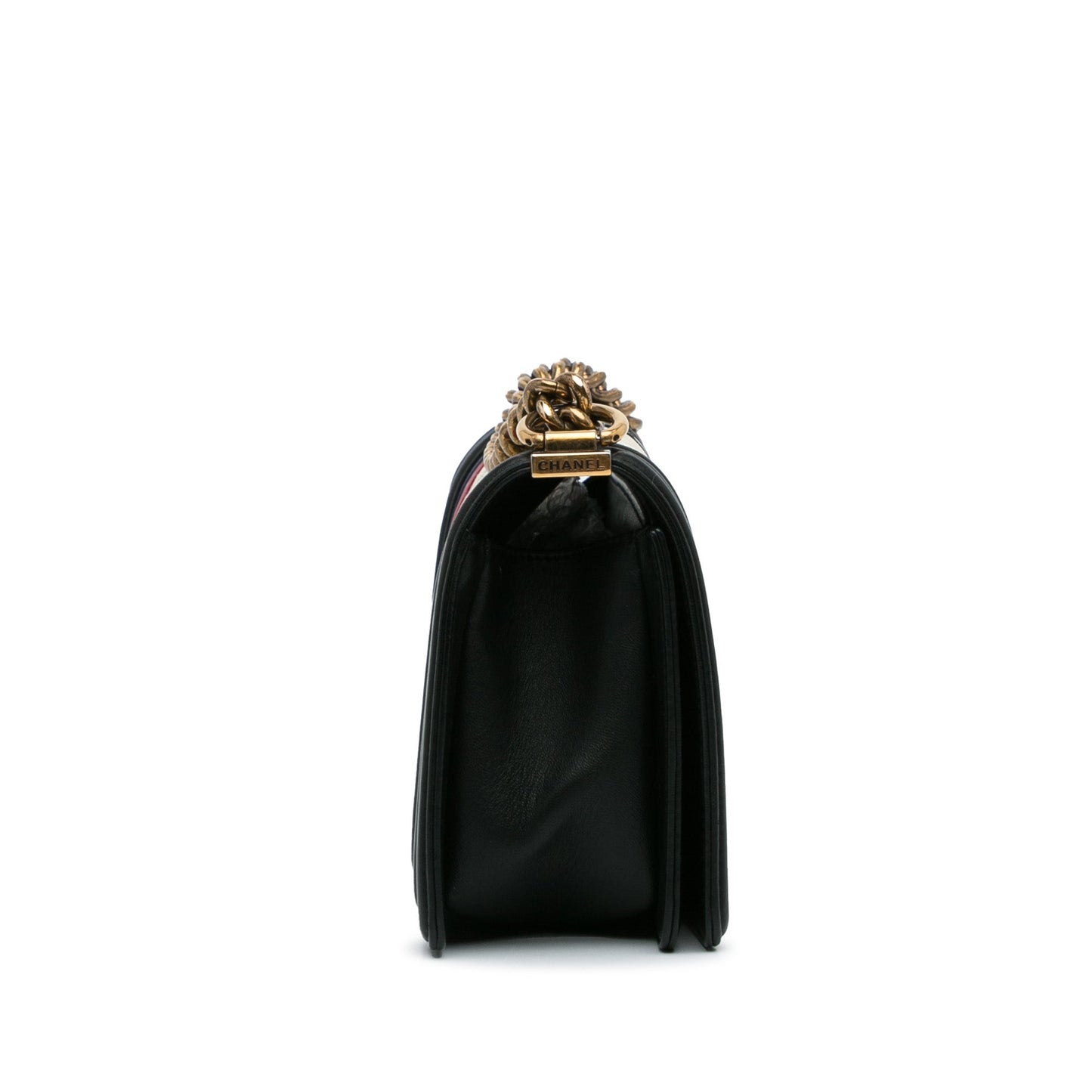 White Chanel Crest-Embellished Medium Boy Bag