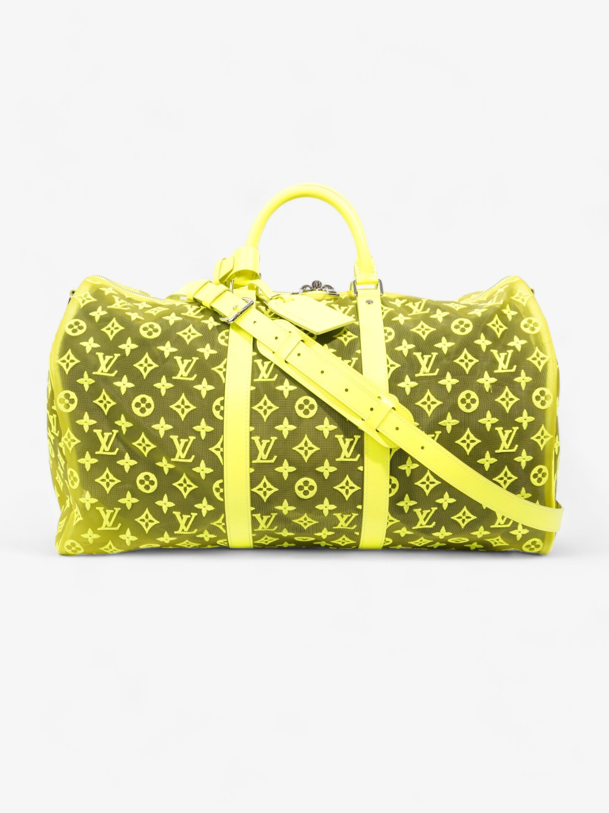 Louis Vuitton Keepall 50 Mesh Monogram Yellow Travel Bag
