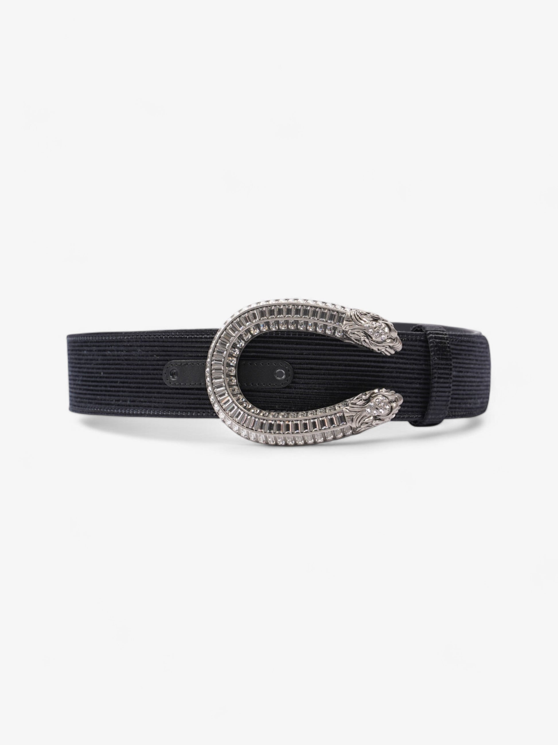 Gucci Dionysus Belt Crystal Fabric Handbag Black Silver Accessory
