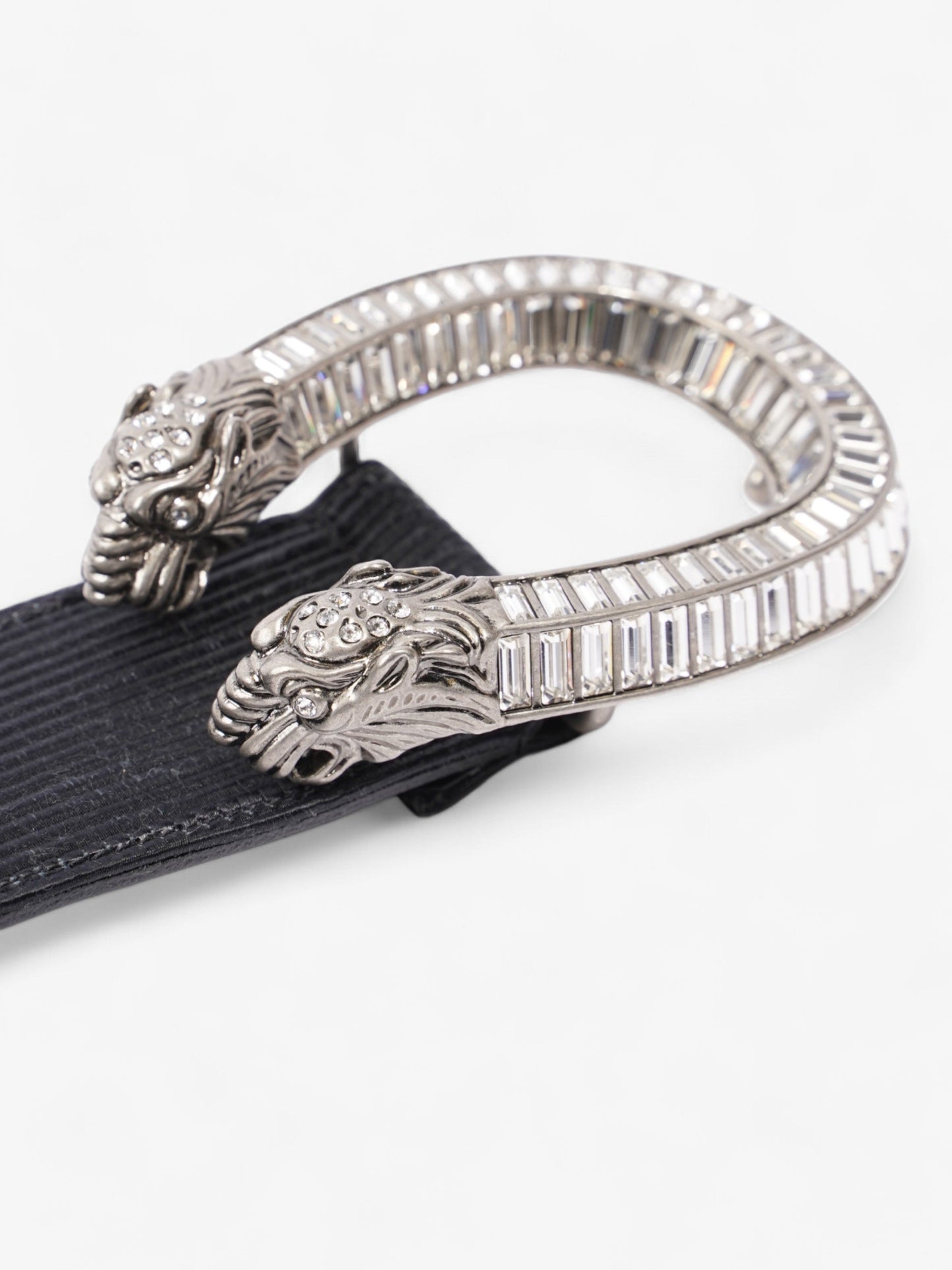Gucci Dionysus Belt Crystal Fabric Handbag Black Silver Accessory