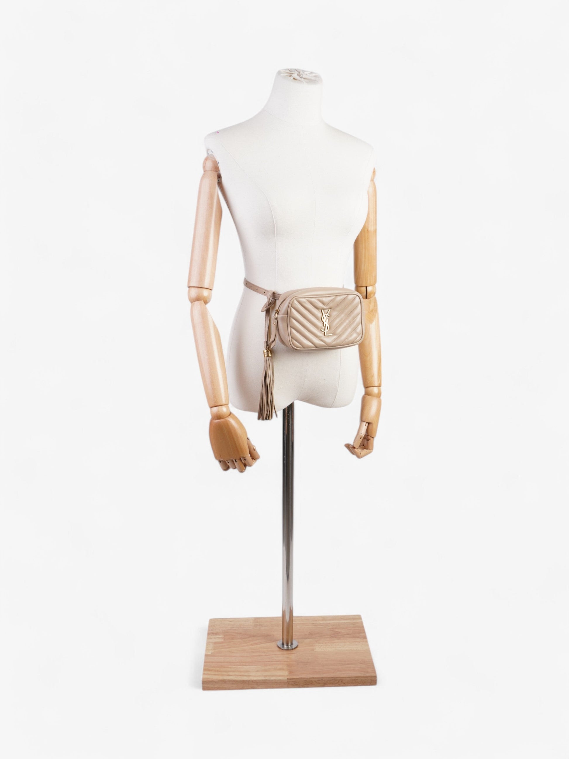 YSL Saint Laurent Lou Belt Bag Leather Matelasse Beige