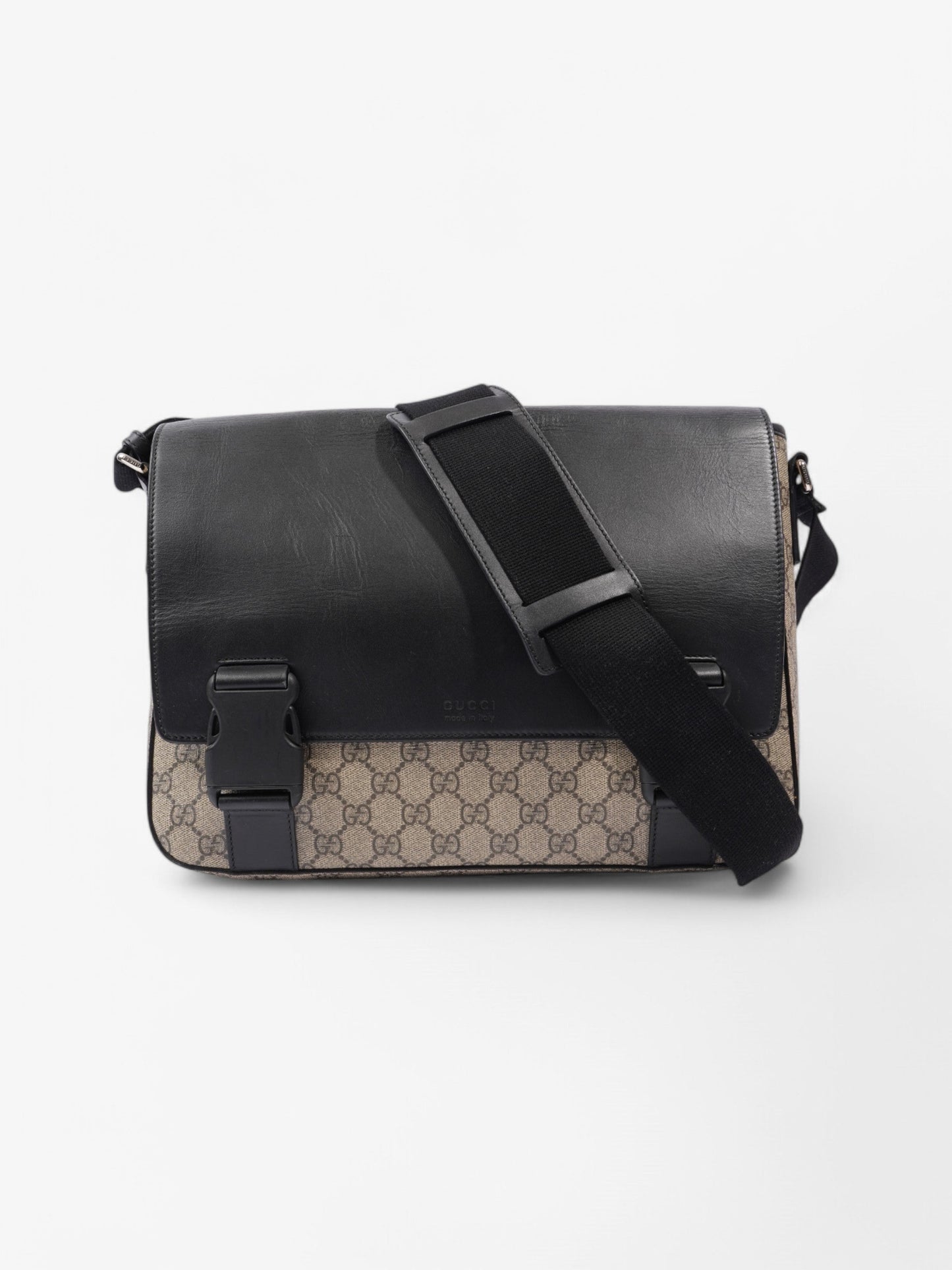Gucci Messenger Bag Supreme Coated Canvas Black Travel Bag