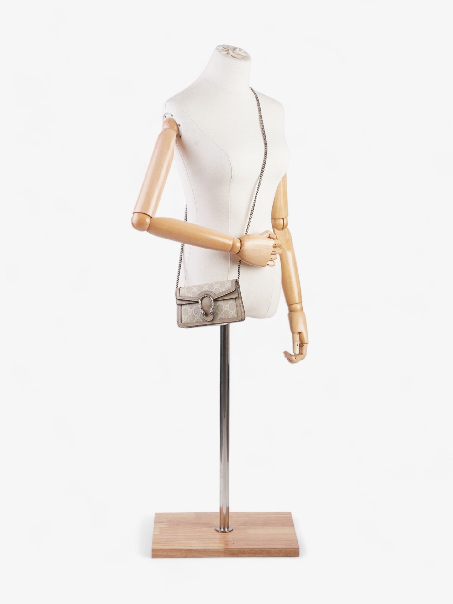 Gucci Dionysus Super Mini And Supreme Oatmeal Coated Canvas White Crossbody Bag