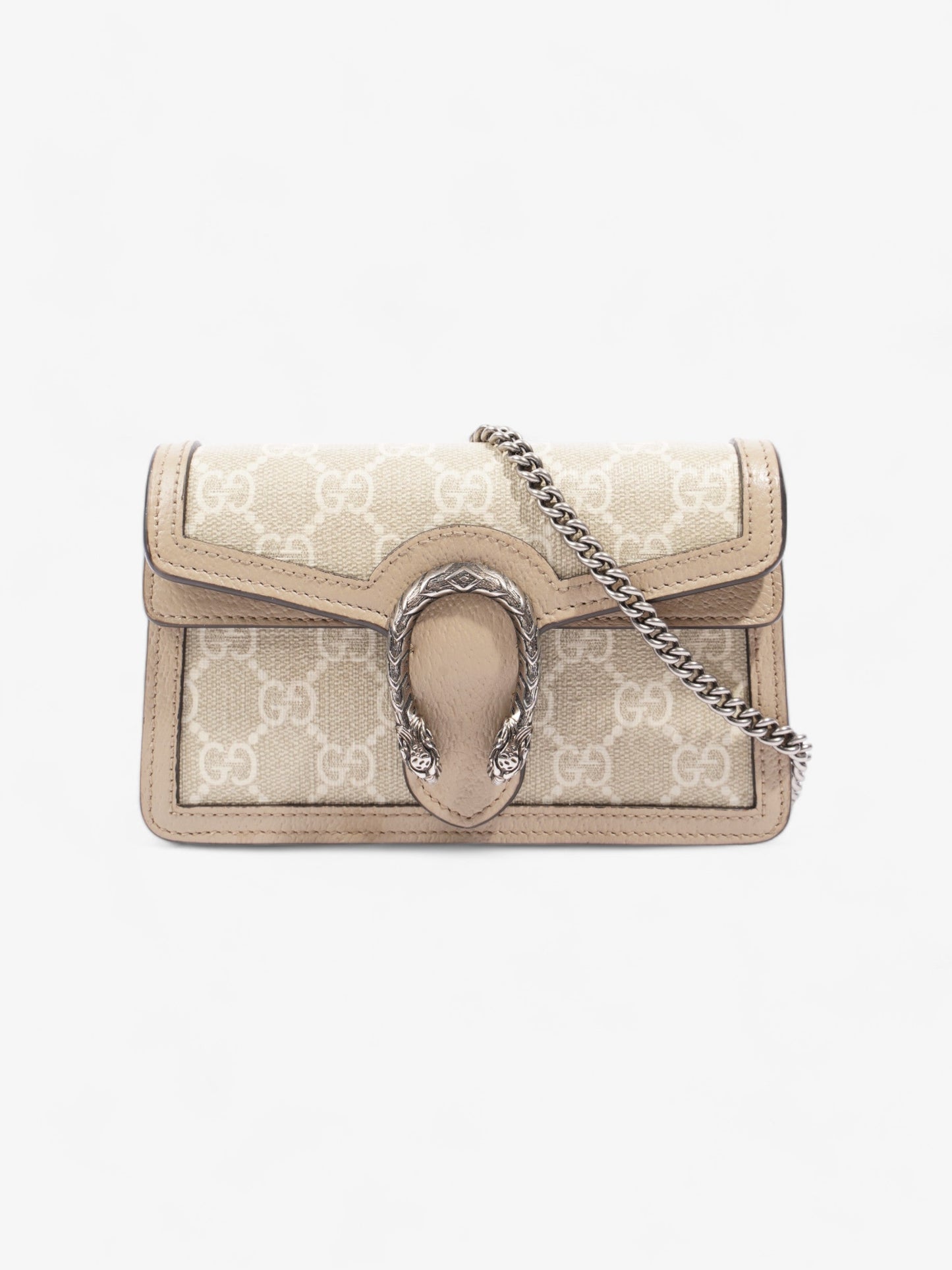 Gucci Dionysus Super Mini And Supreme Oatmeal Coated Canvas White Crossbody Bag
