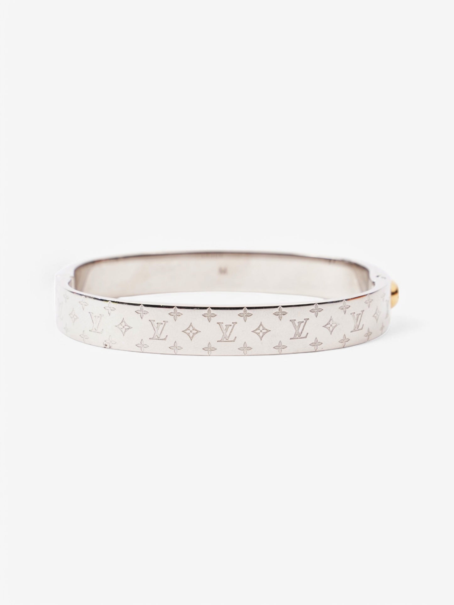 Louis Vuitton Nanogram Cuff Base Silver Handbag