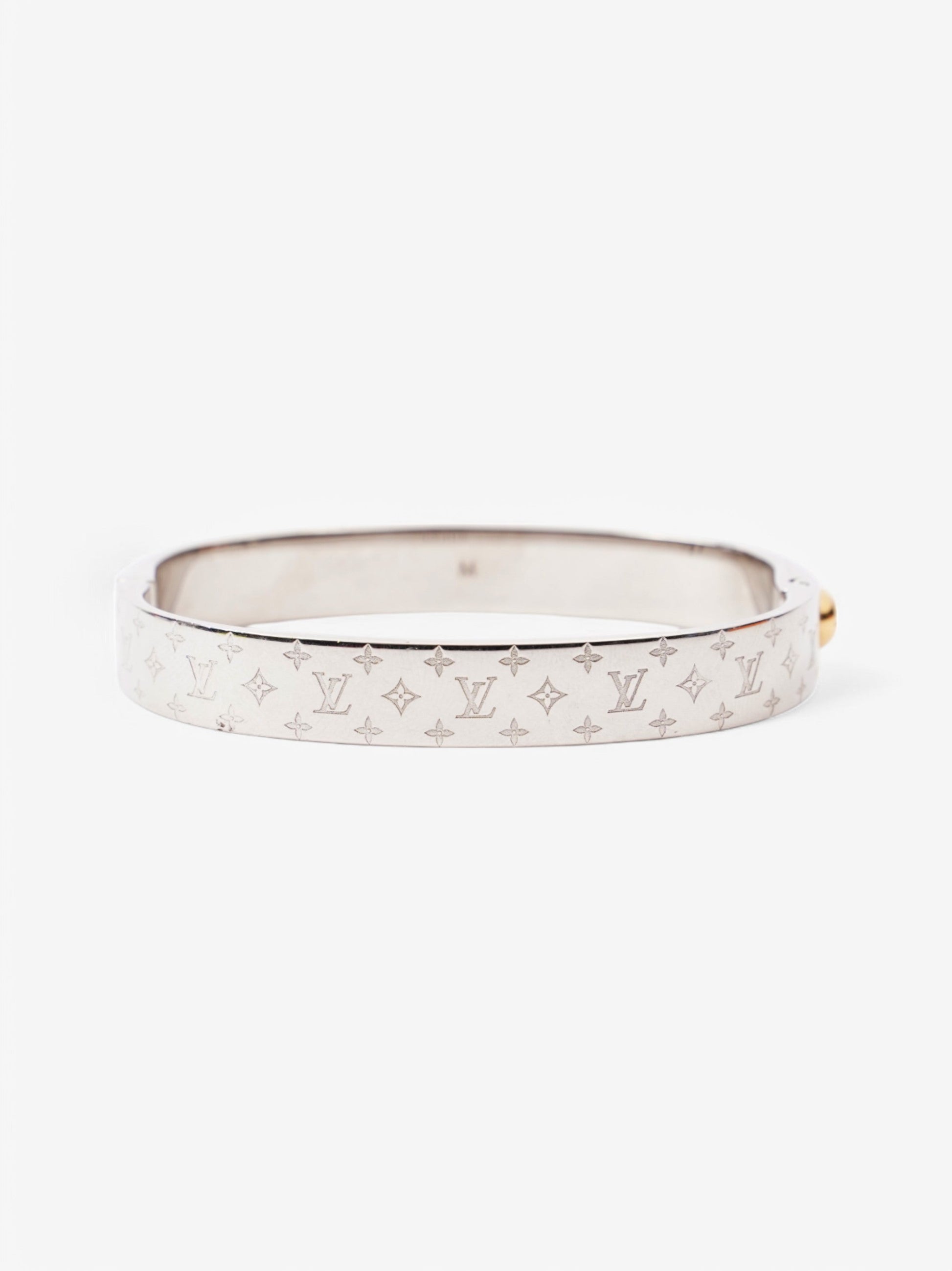 Louis Vuitton Nanogram Cuff Base Silver Handbag