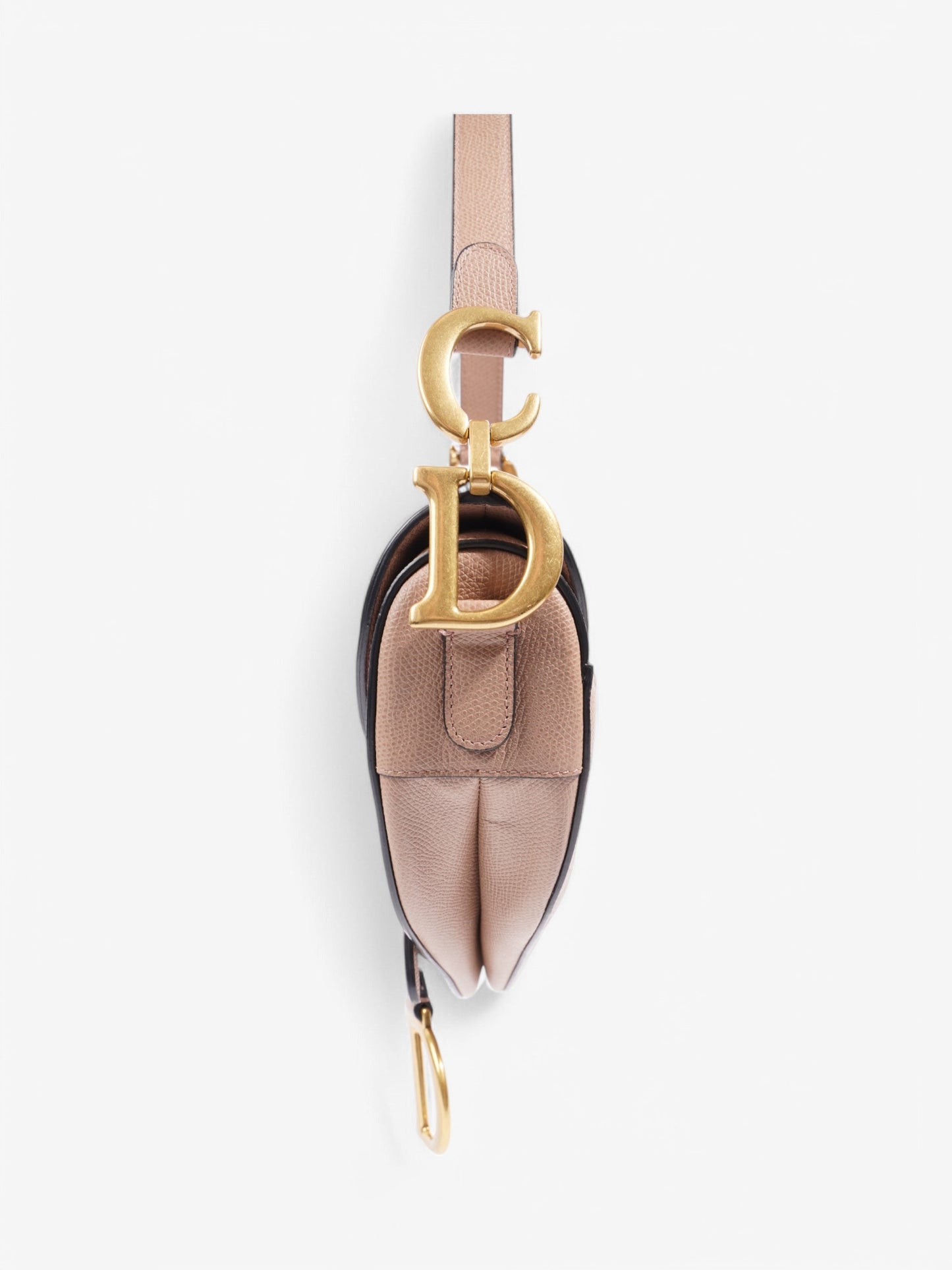 Dior Christian Saddle Bag Rose Calfskin Leather Beige Shoulder Bag