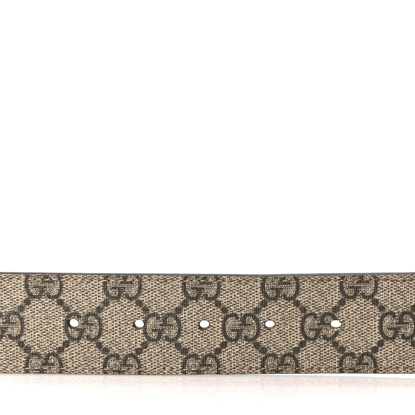 Gucci GG Supreme Monogram Selleria Calfskin Interlocking G 40mm Belt 75 30 Beige Ebony Cocoa