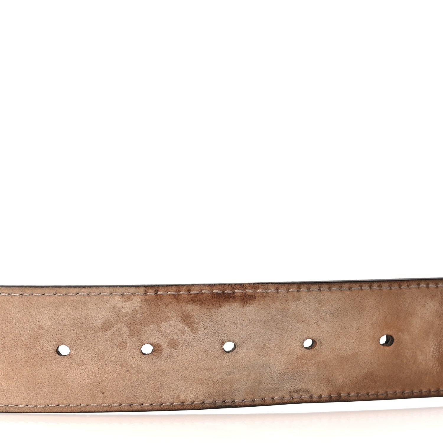 Gucci GG Supreme Monogram Selleria Calfskin Interlocking G 40mm Belt 75 30 Beige Ebony Cocoa