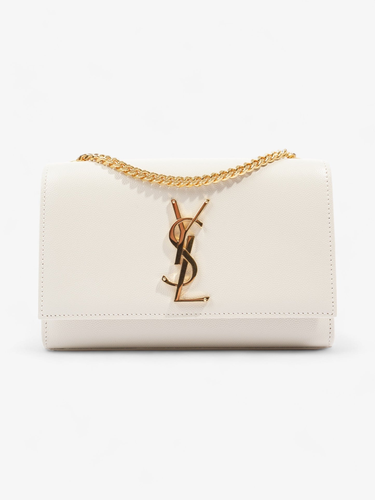 YSL Saint Laurent Kate Crossbody Bag Leather White Small